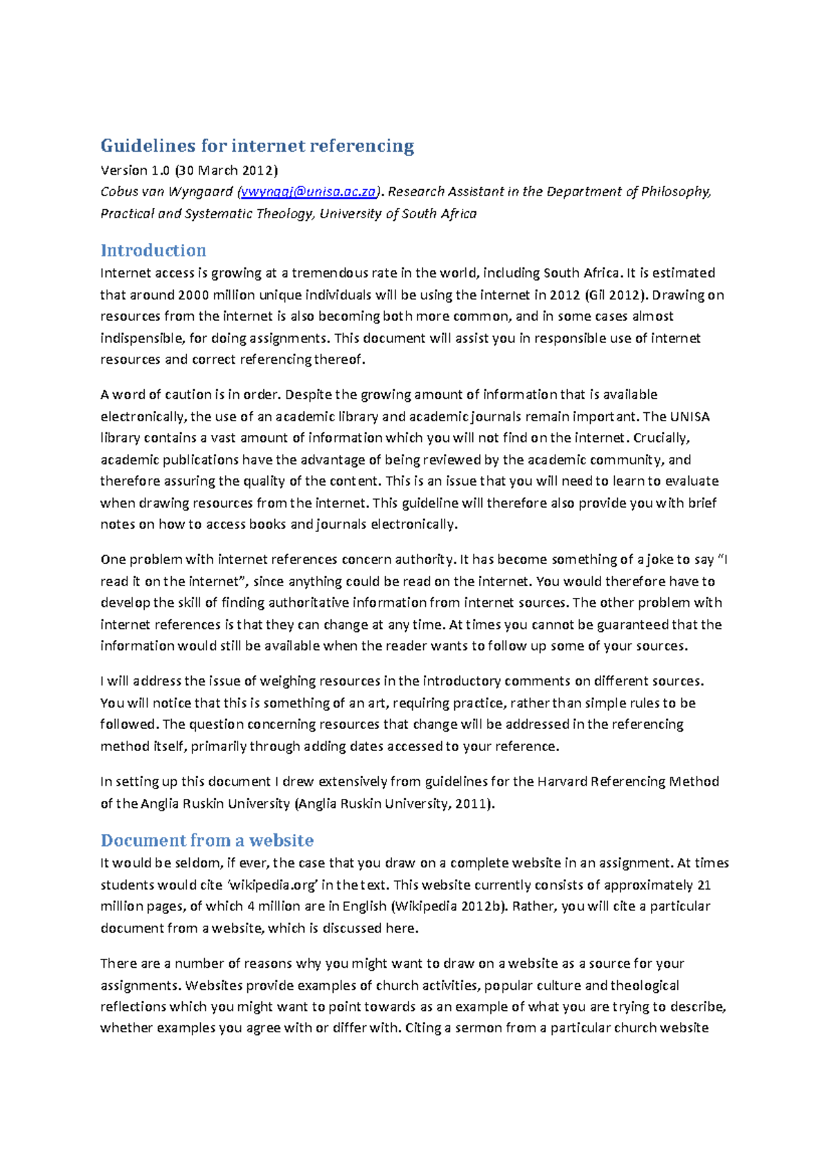 Guidelines for Internet Referencing - Philosophy Dept. [PHI3001] - Studocu