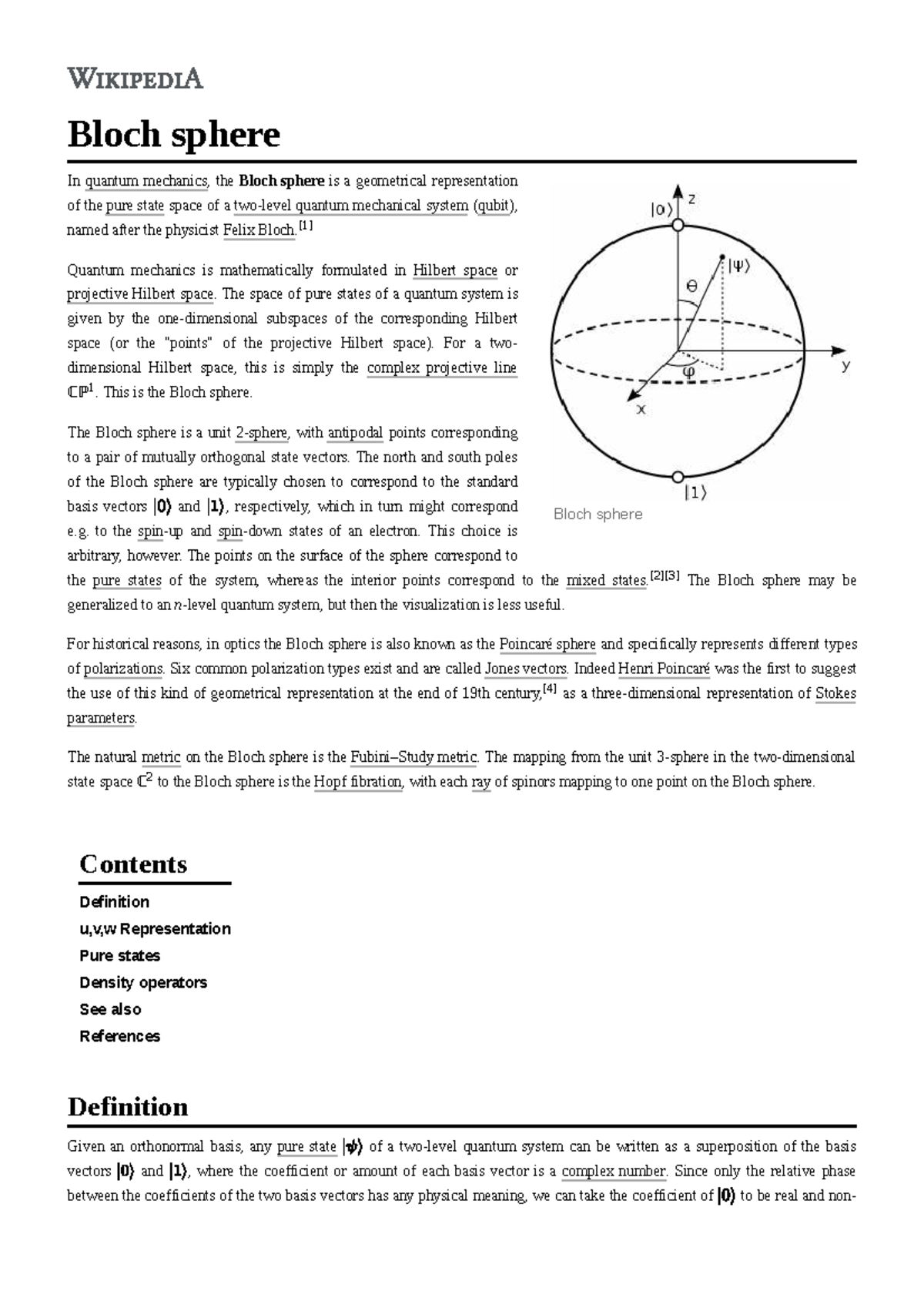 Bloch Sphere in Quantum Mechanics - Anna University Notes - Studocu