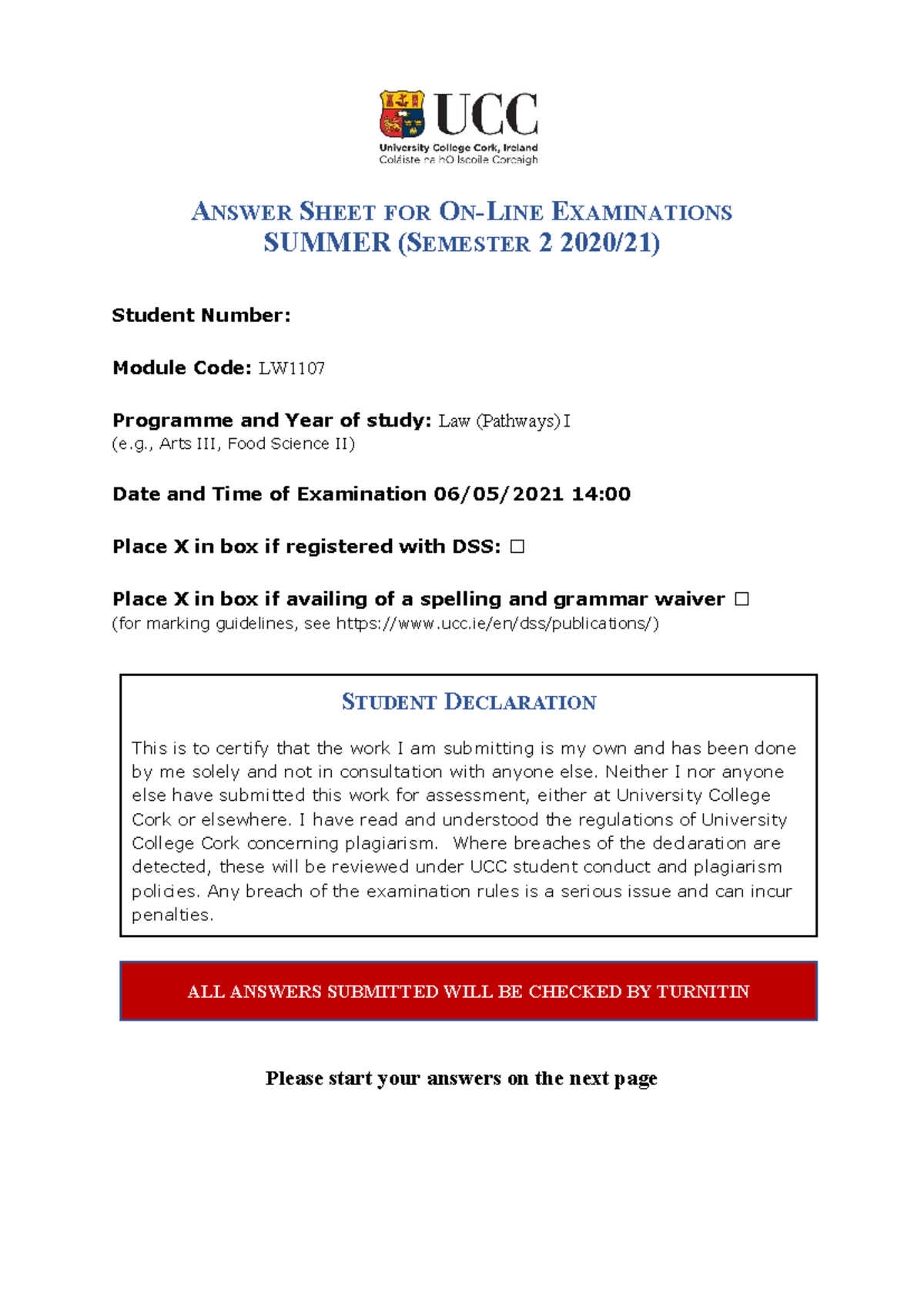 LAW OF TORT II - Summer Exam Answer Sheet and Analysis - Studocu