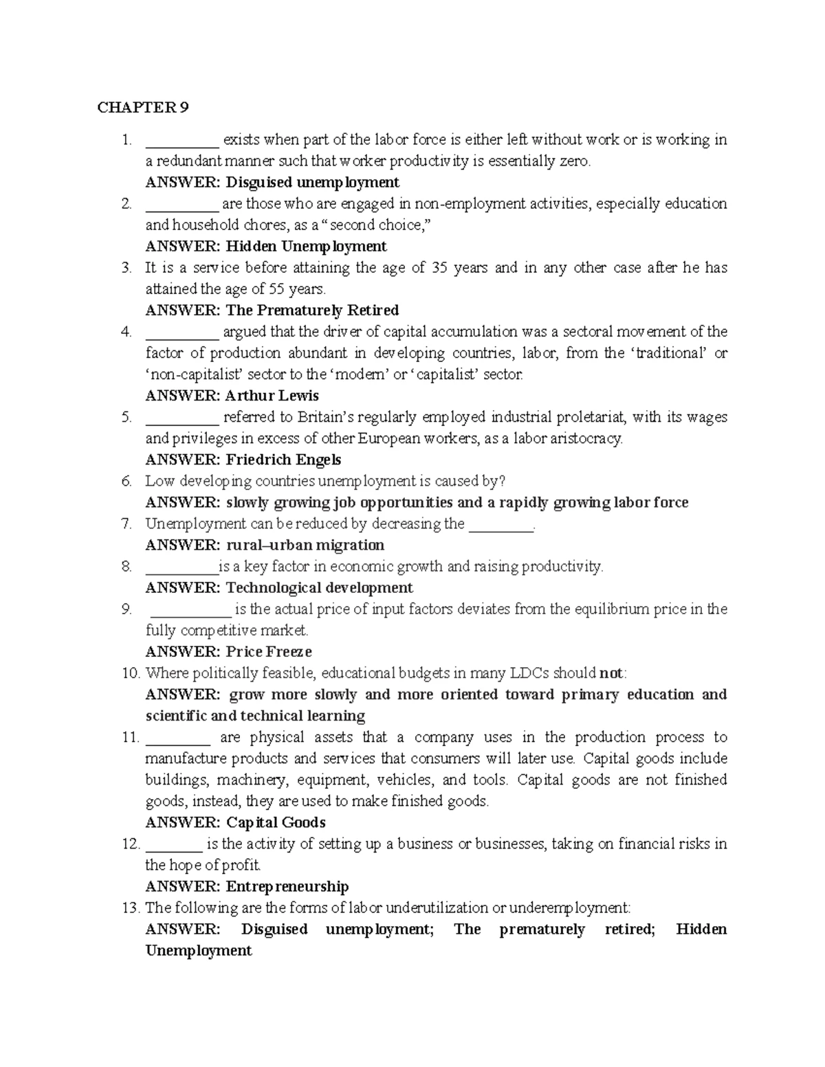 Economic Growth & Development Theories - Ecodev Rev P2 - Studocu