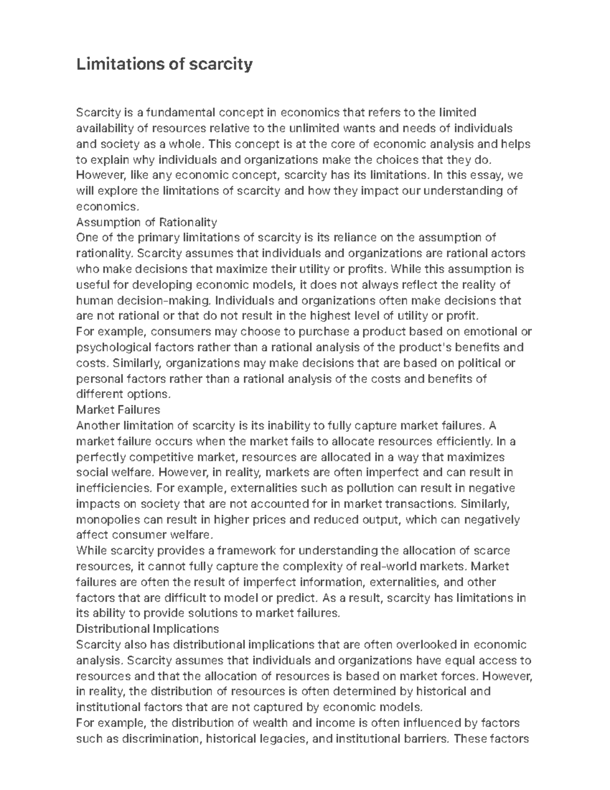 Image showcasing Limitations of scarcity - Limitations of scarcity Scarcity is a ...