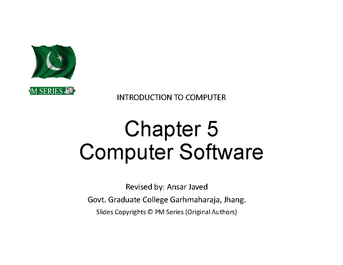 Ch-05 (Comp) - Overview of Computer Software Concepts - Studocu