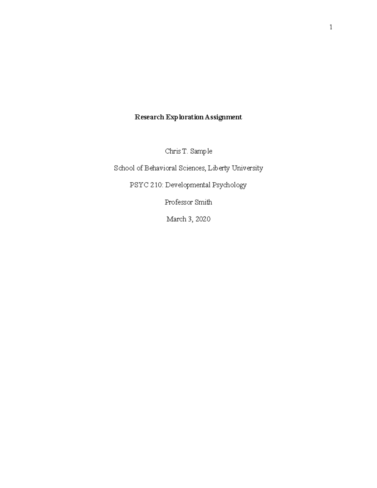 PSYC 210: Research Exploration Assignment Sample Paper Overview - Studocu