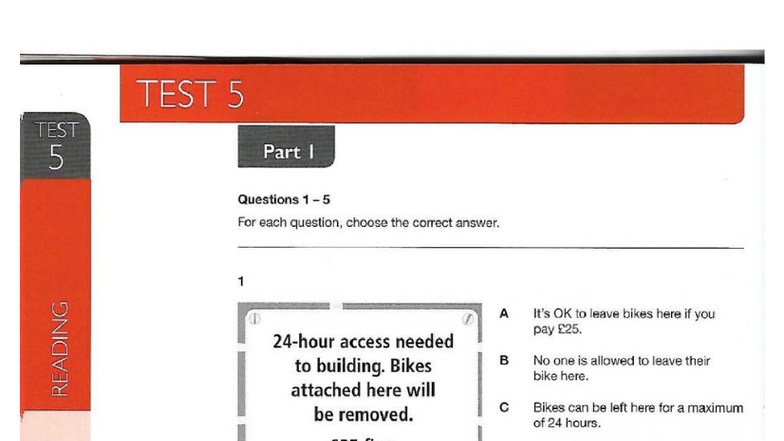 READIN 96 TEST 5 READING Practice Questions and Answers - Studocu