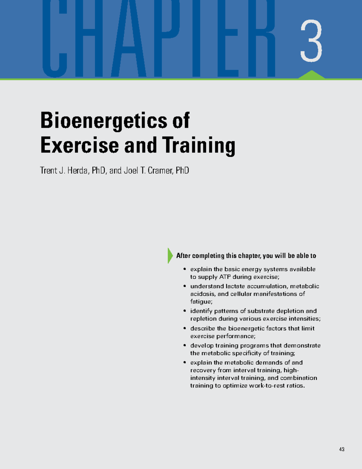 CHAPTER 3 Bioenergetics of Exercise and Training Insights - Essentials ...