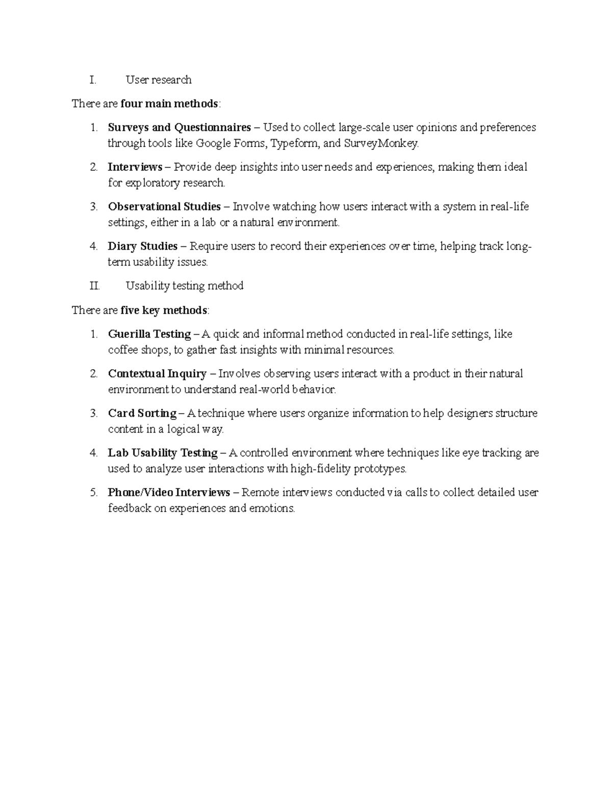 User Research & Usability Testing Methods in HCI (Giao tiếp người máy ...