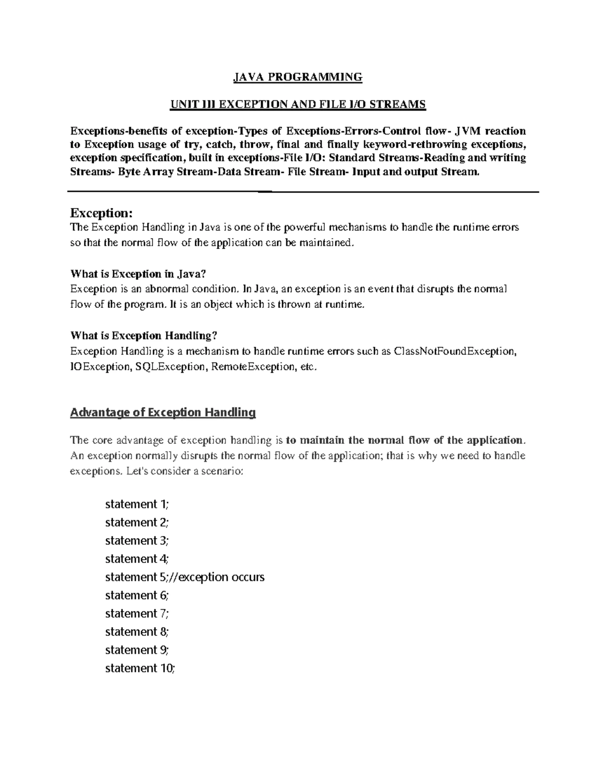 UNIT IV JAVA - java - CS3452 - JAVA PROGRAMMING UNIT IV THREADS AND ...