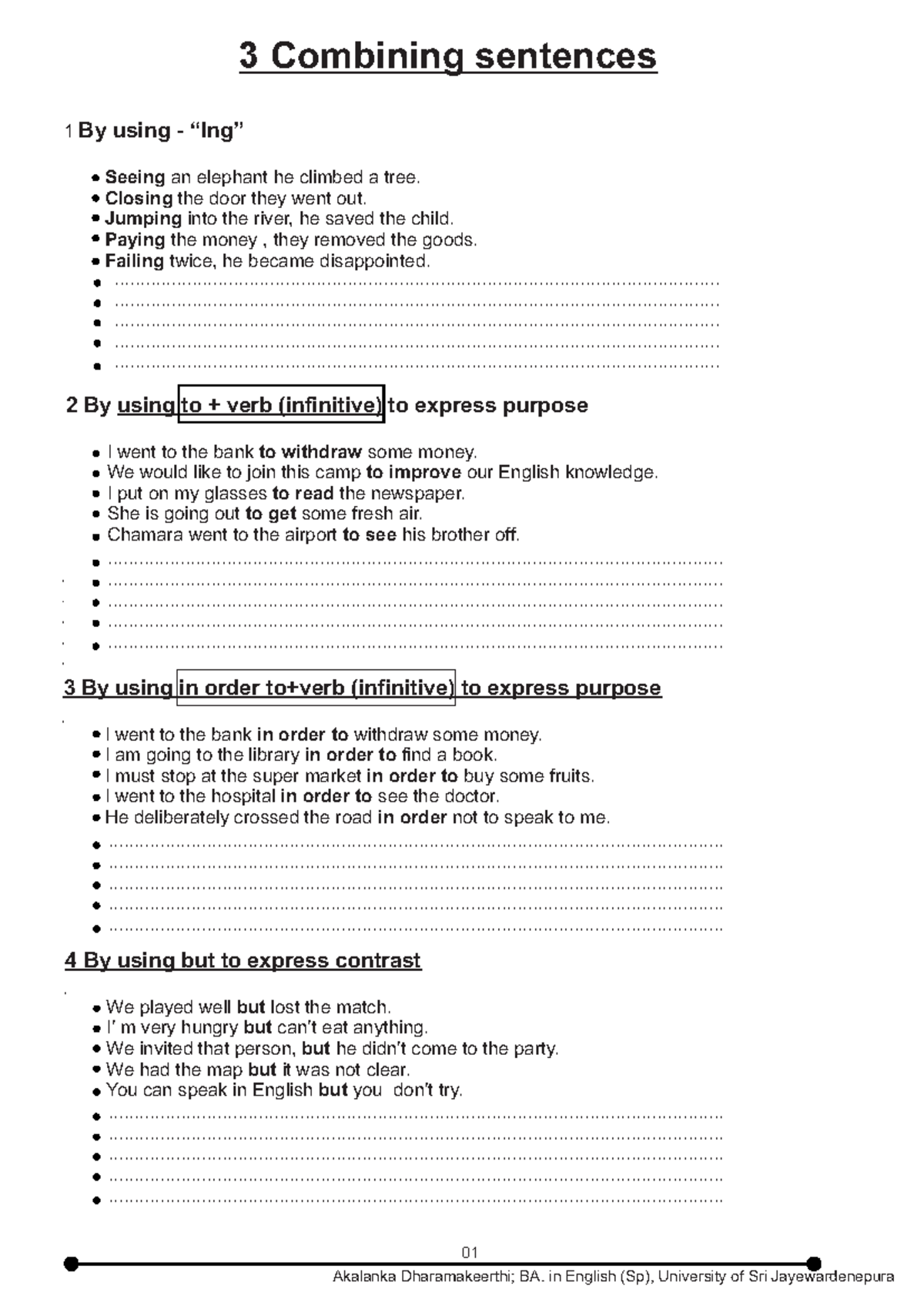 3. Combining Sentences: Techniques and Examples for BA in English (Sp ...