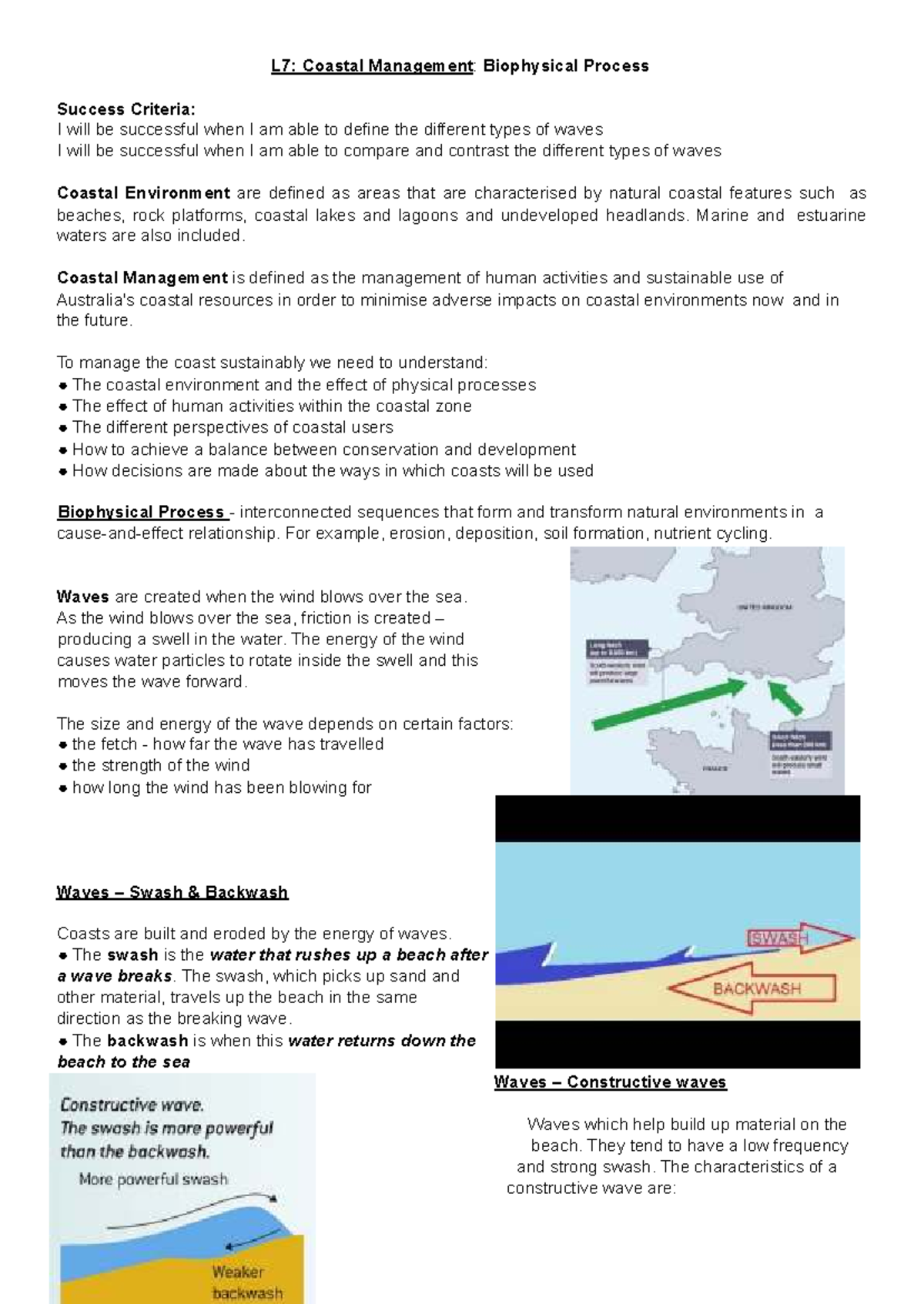 L7: Coastal Management - Understanding Waves and Coastal Processes ...
