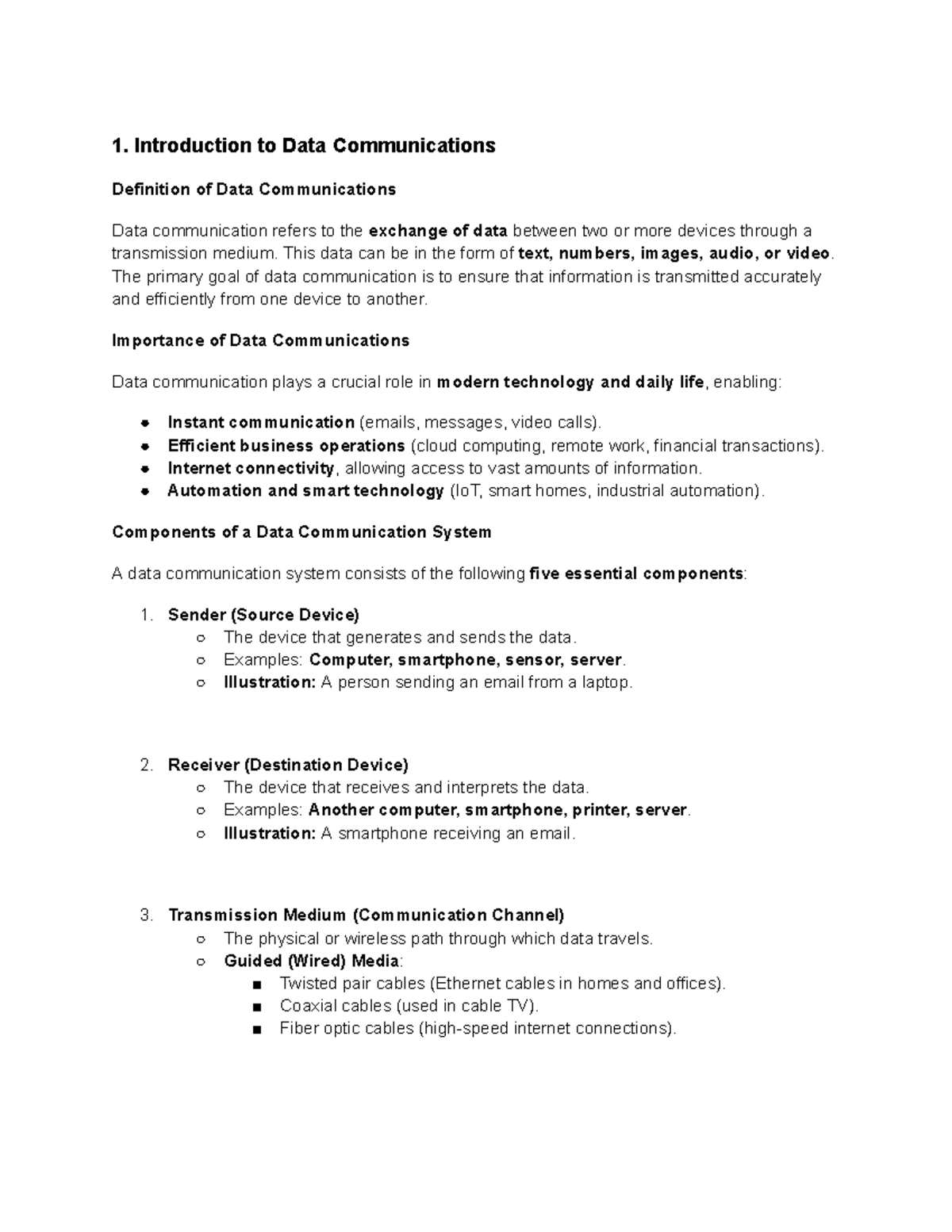 Data Communications Chapter 1 - 1. Introduction to Data Communications ...