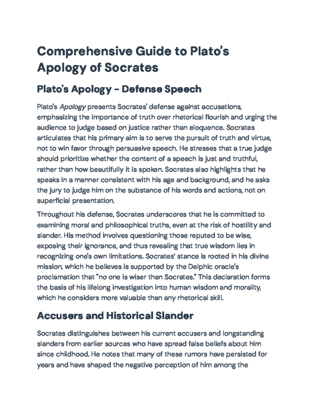 Comprehensive Analysis of Plato's Apology: Socratic Wisdom Unveiled ...