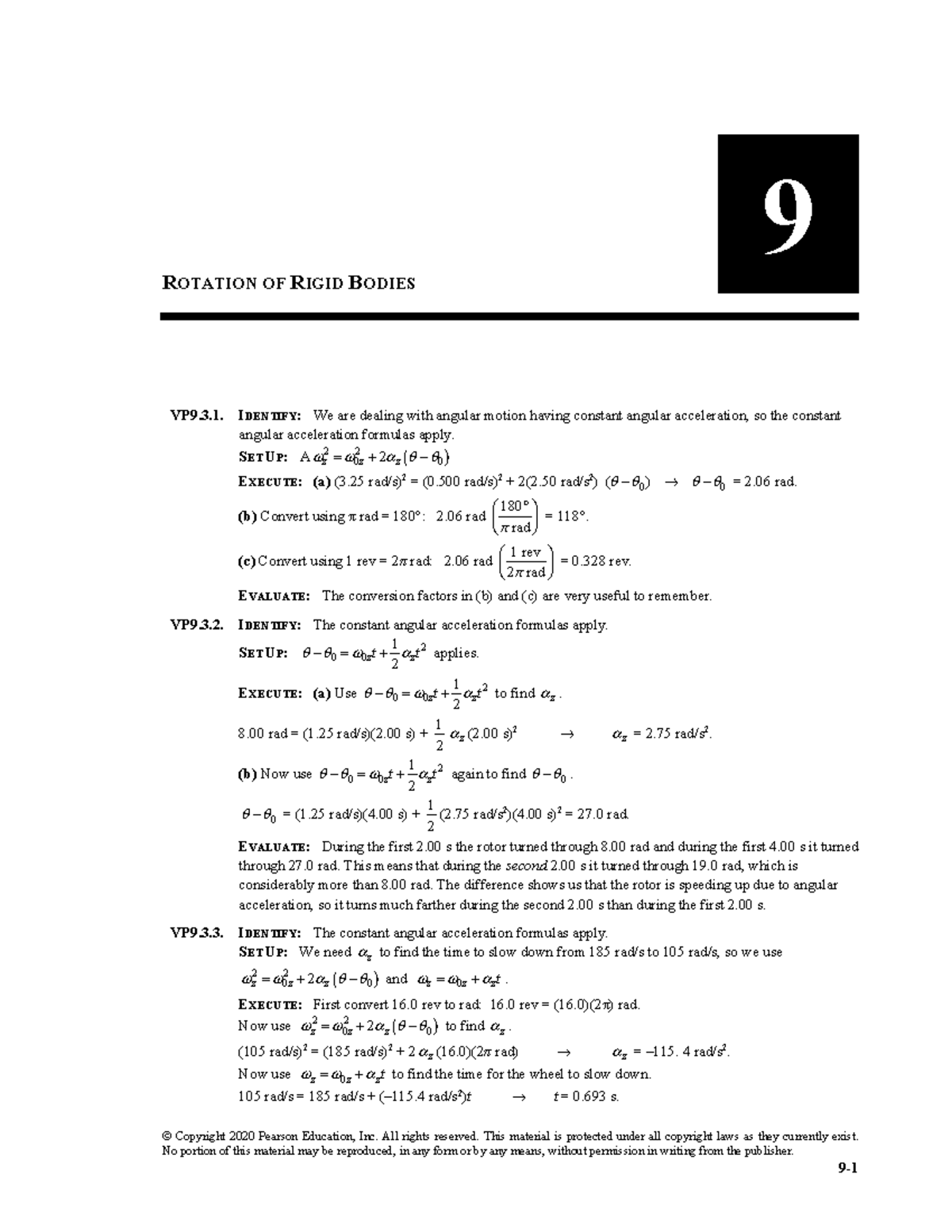 Univ Phys 15 ISM Chapter 9 - Angular Motion & Acceleration Solutions ...