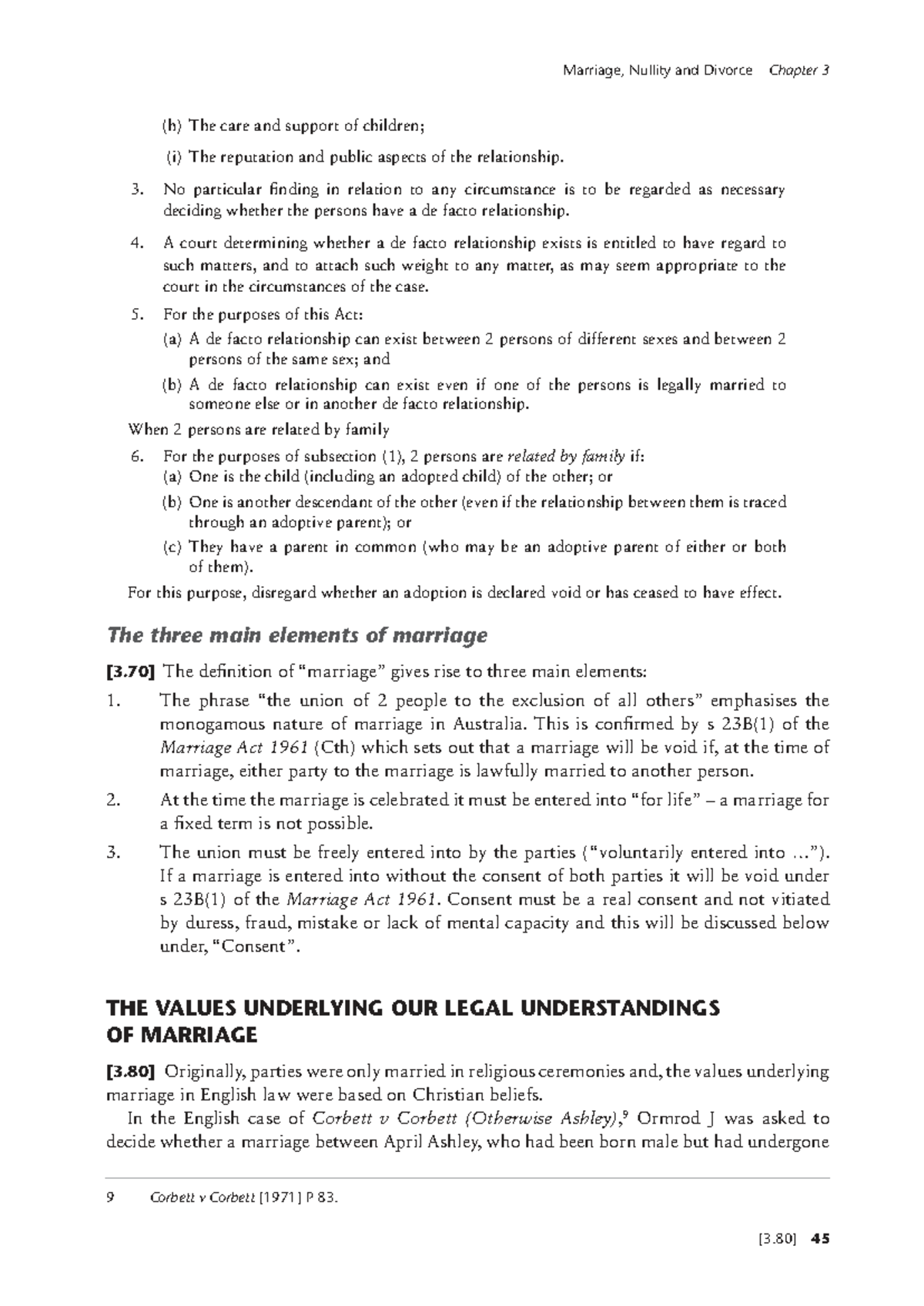 Marriage and De Facto Relationships: Chapter 3 Analysis (LAW101) - Studocu