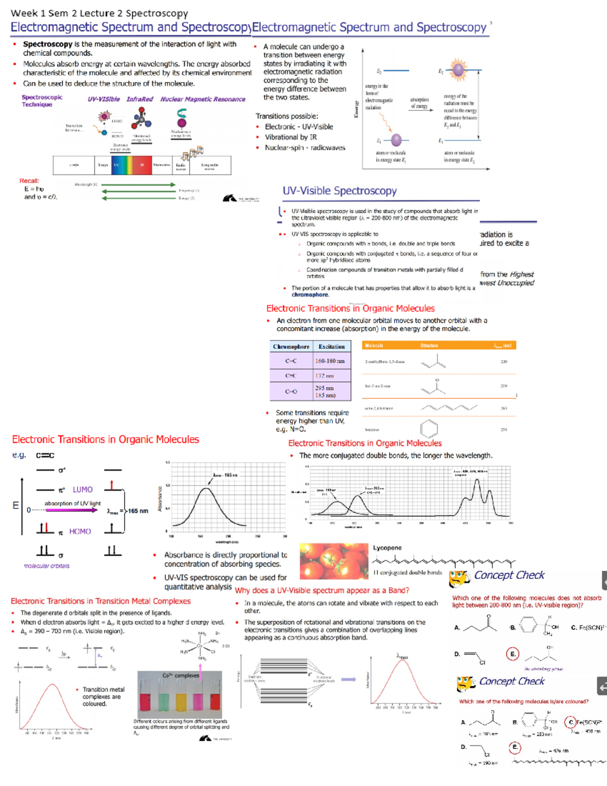 Lecture 2 & 3 Spectroscopy - CHEM1020 - Studocu