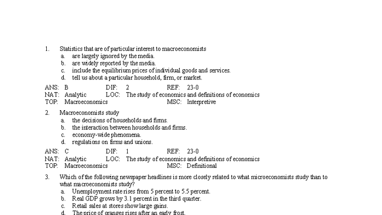 Chap1 GDP: Key Concepts and Insights for Macroeconomics - Studocu