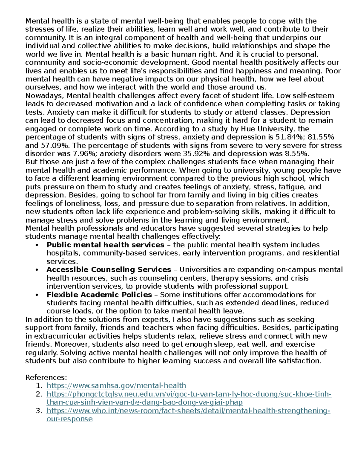 Mental Health Challenges and Strategies for Student Success - ASSG2 ...