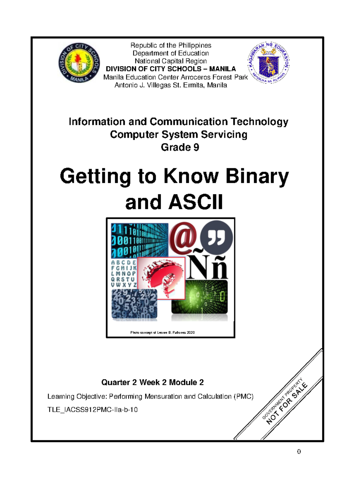 TLE-TE 9 Q2 Mod2: ICT Concepts on Binary and ASCII Codes - Studocu