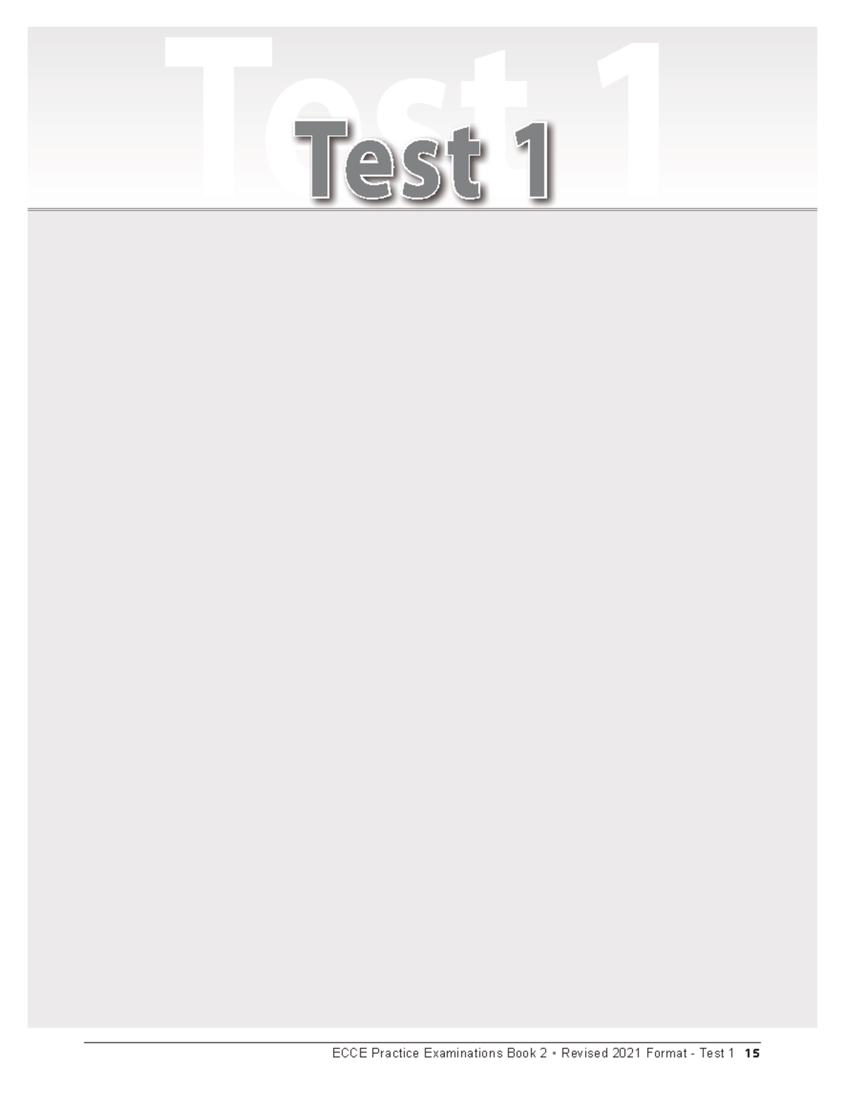 ECCE 2 Practice Test 1: Writing, Listening, and Reading Sections - Studocu