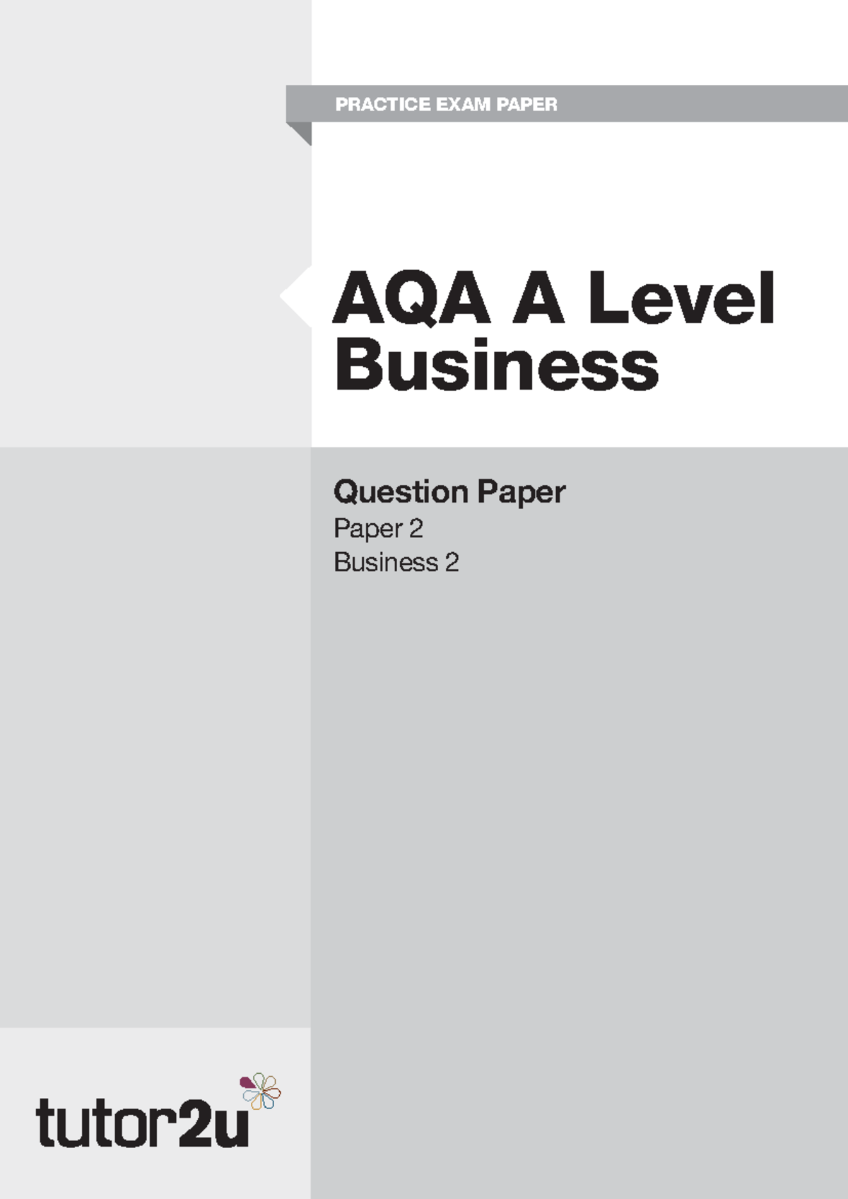 AQA A Level Business Practice Exam Papers - Sample Paper 2 - Studocu