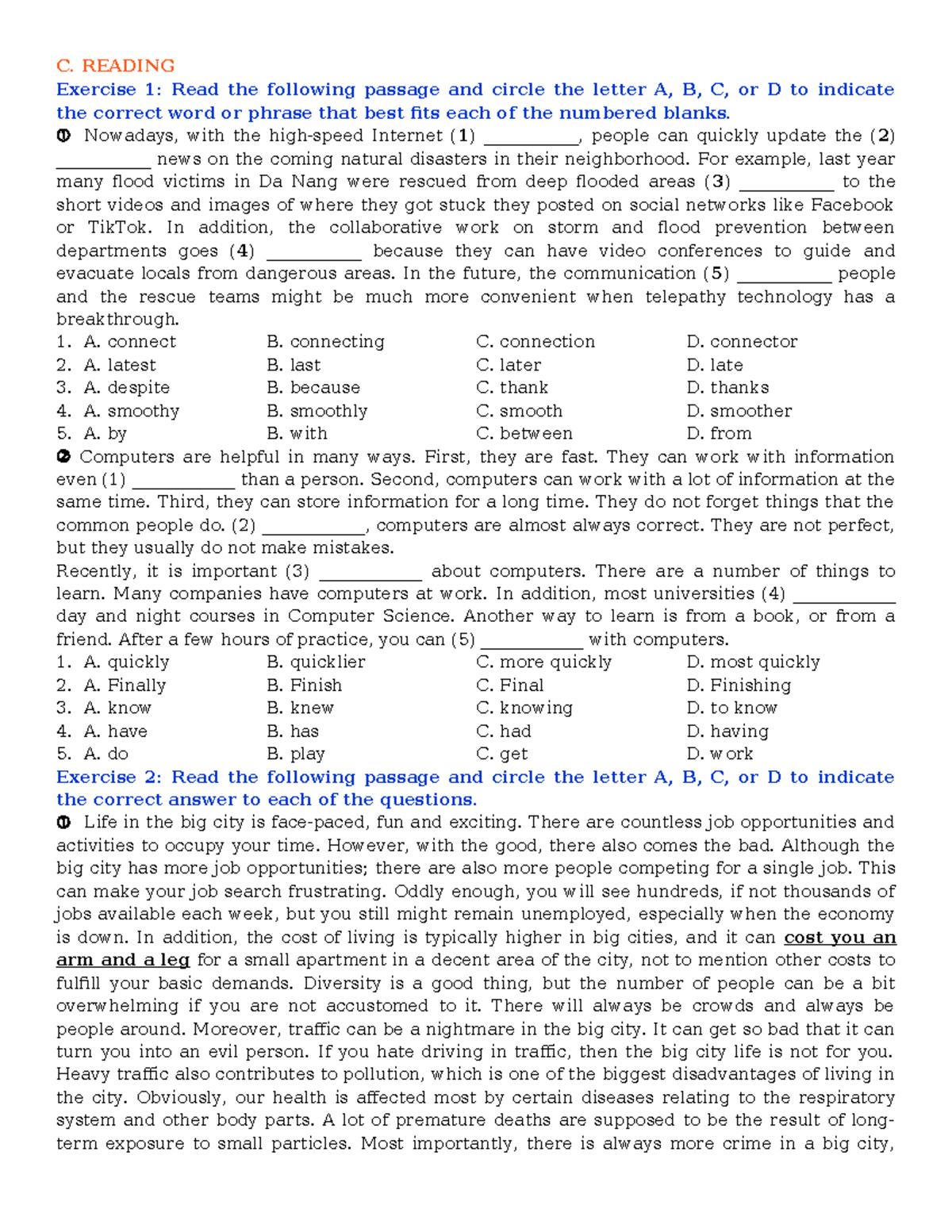 Reading and Writing Exercises for Course 4-5-6 - Studocu