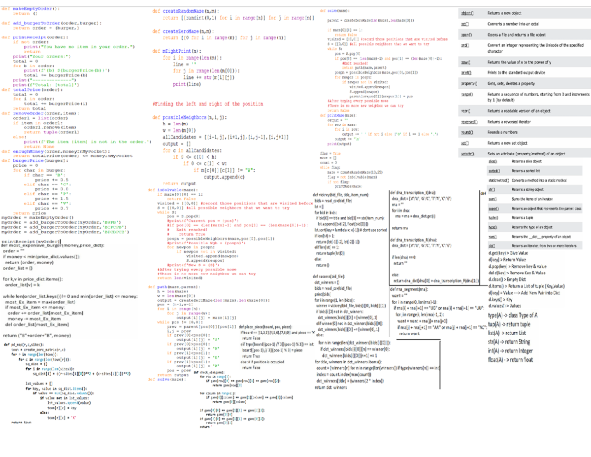 Programming Methodology - Summary Cheatsheet and Code Snippets - Studocu