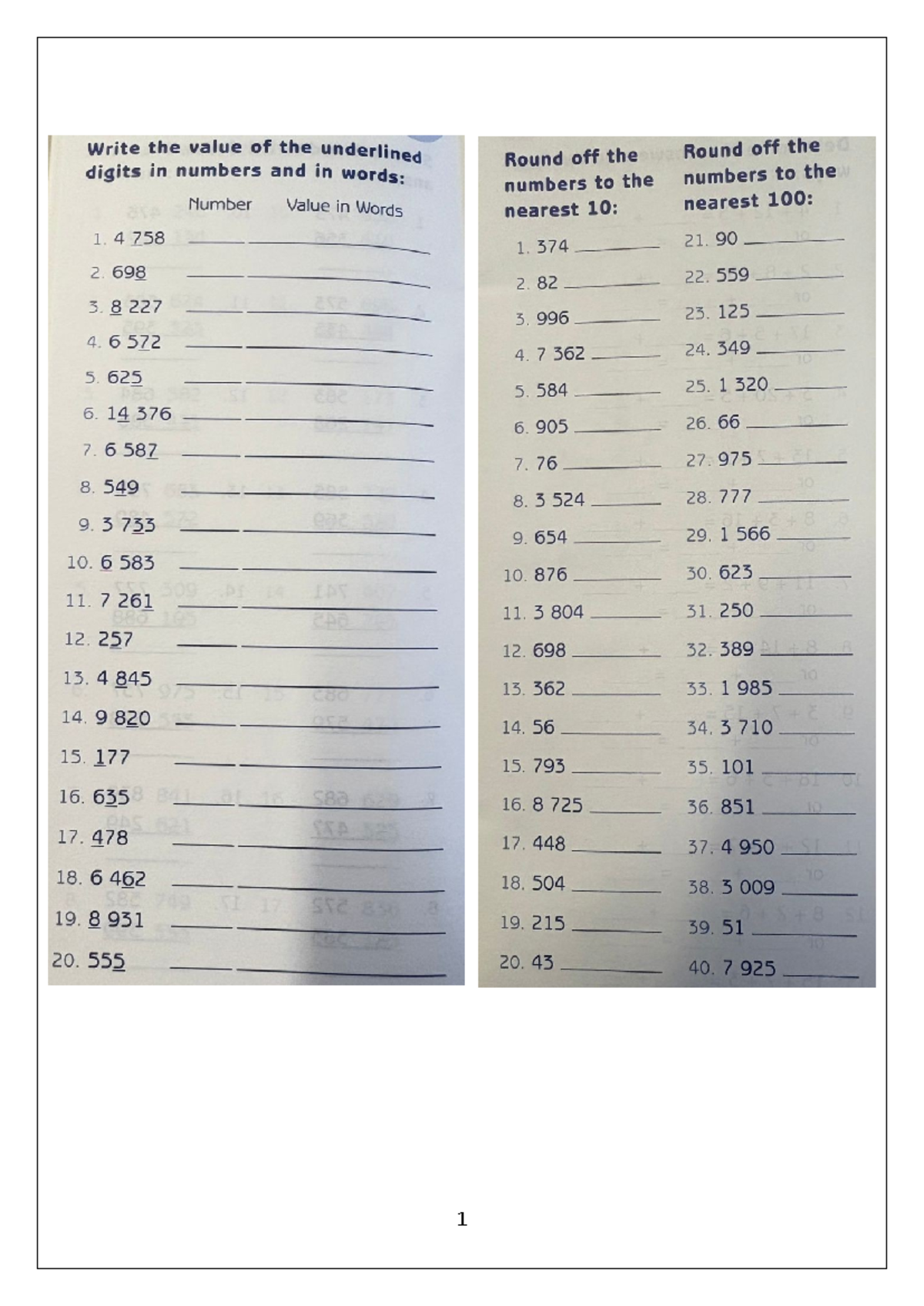 Math Revision Grade 4: Rounding Numbers & Value in Words - Studocu