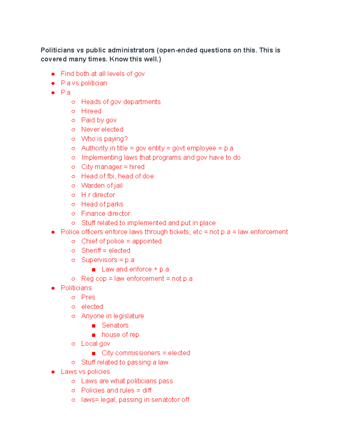 PAD 101: Study Guide on Public Administration Principles and Policies ...