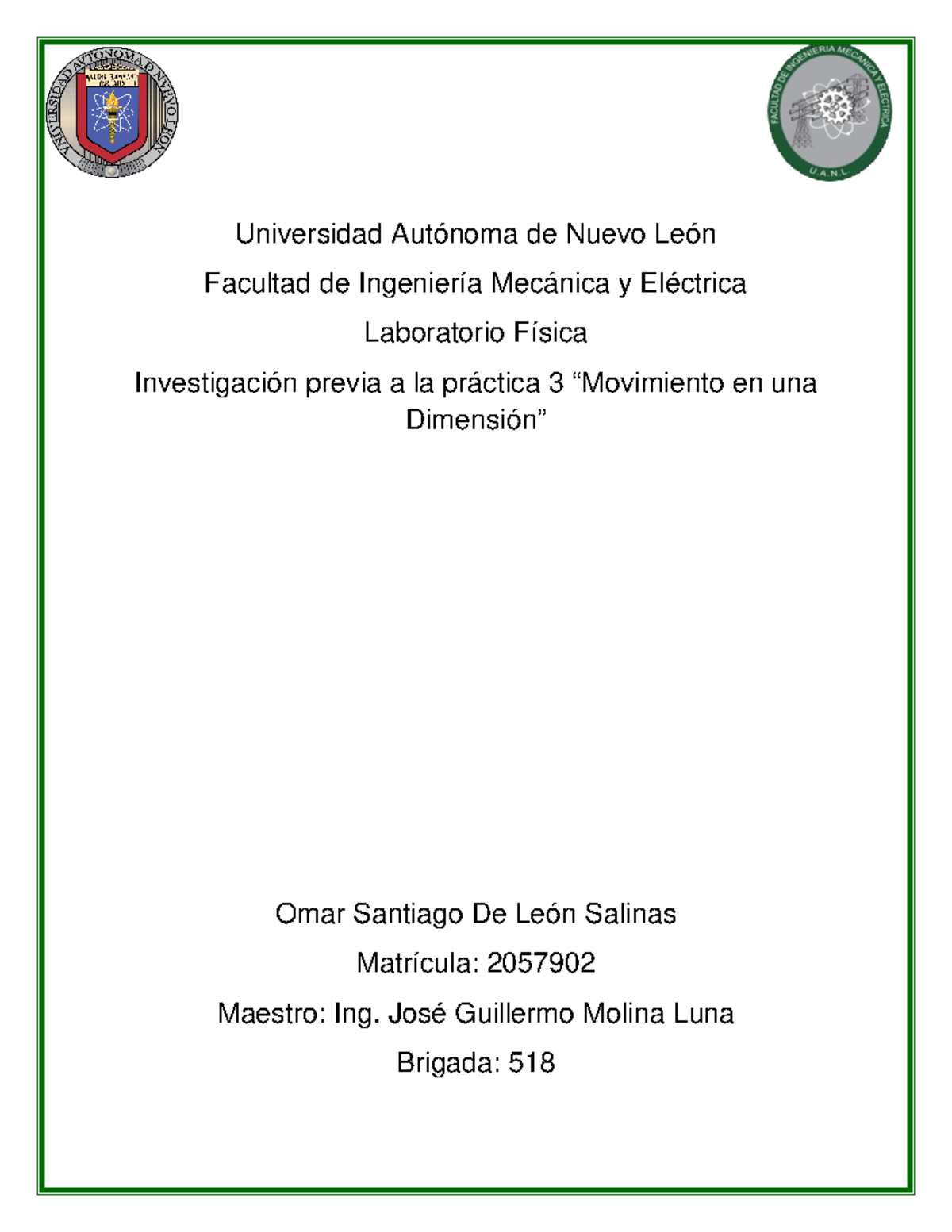 Laboratorio Fisica Practica 3 - Física I - Universidad Autónoma de ...