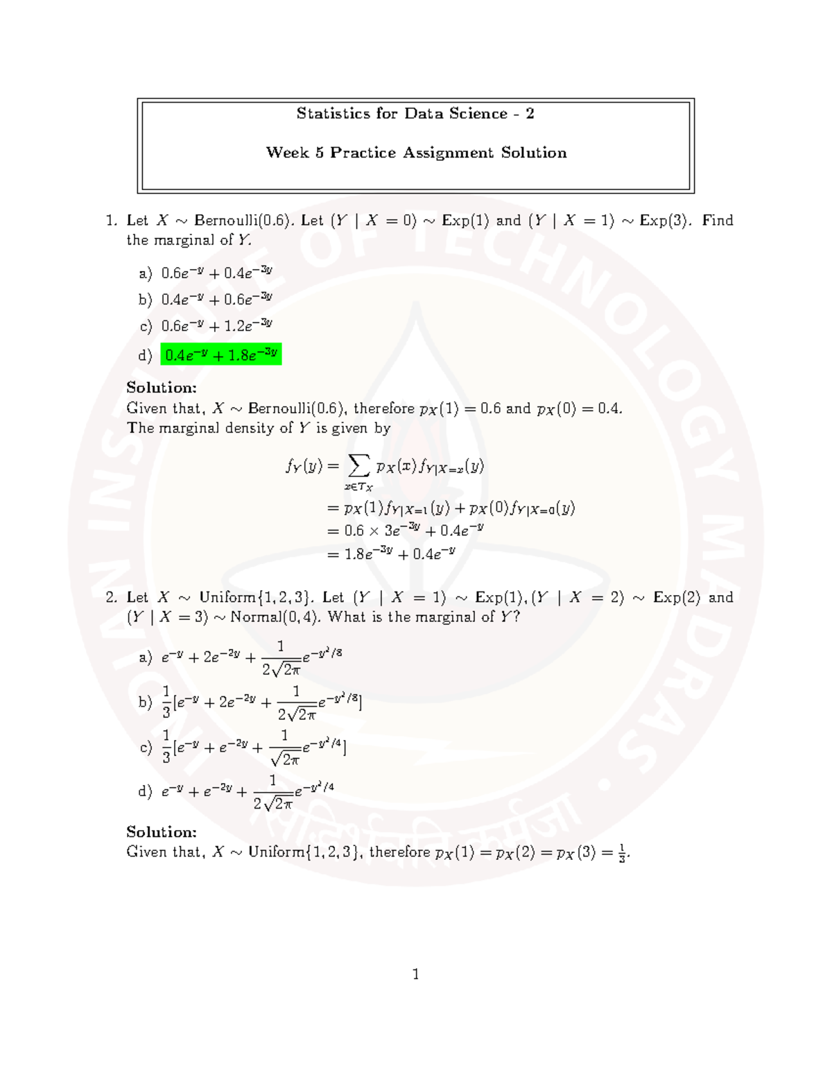 W5PS - Statistics for Data Science Week 5 Practice Assignment Solutions ...