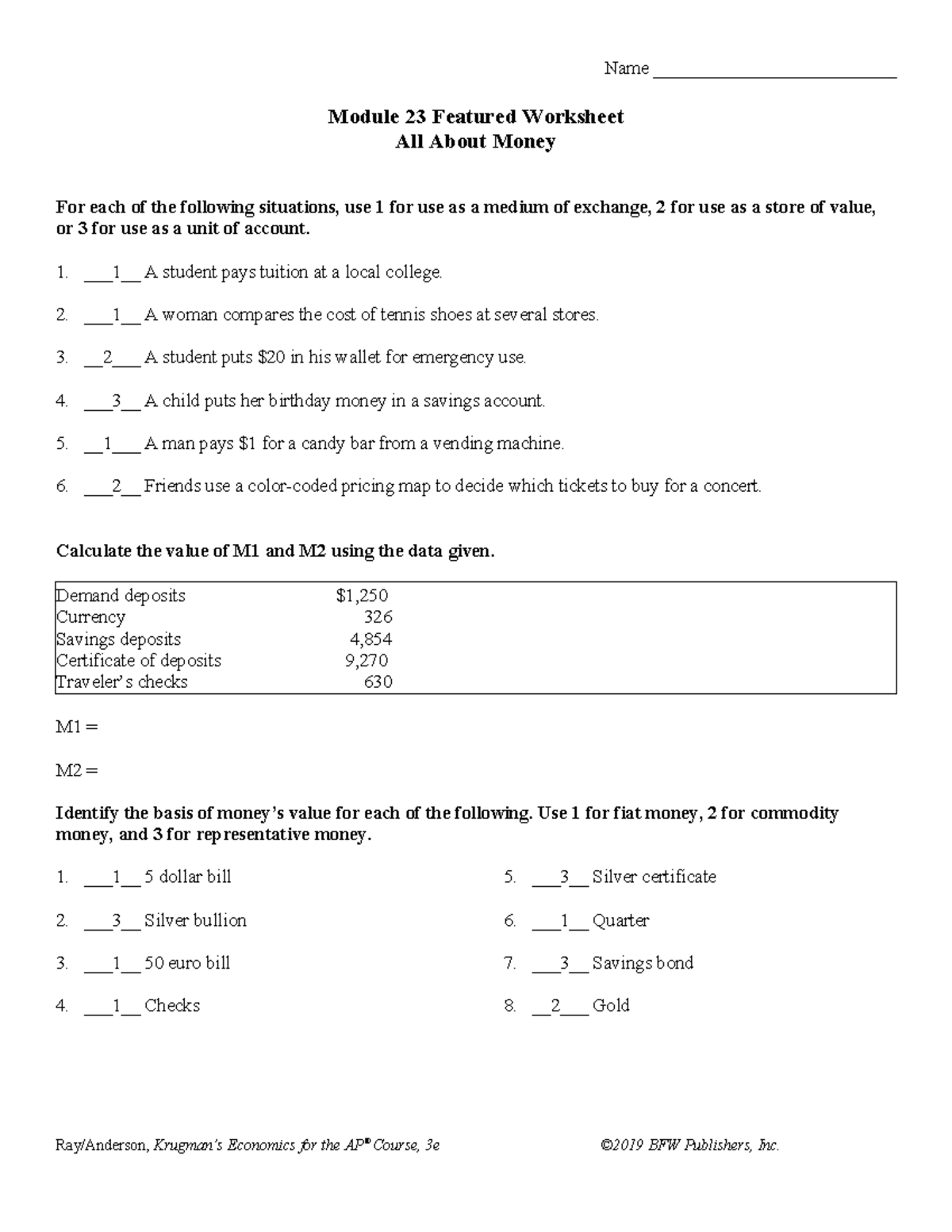 Mod 23 featured-worksheet (no answers) - Name ...