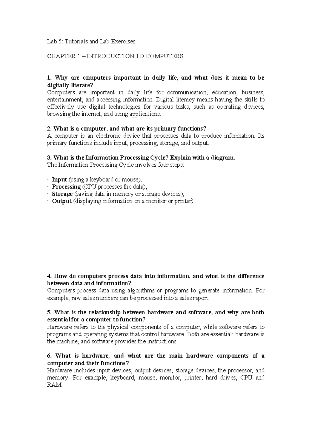 LAB5-CSC134-COMPUTER AND INFORMATION PROCESSING - Lab 5: Tutorials and ...