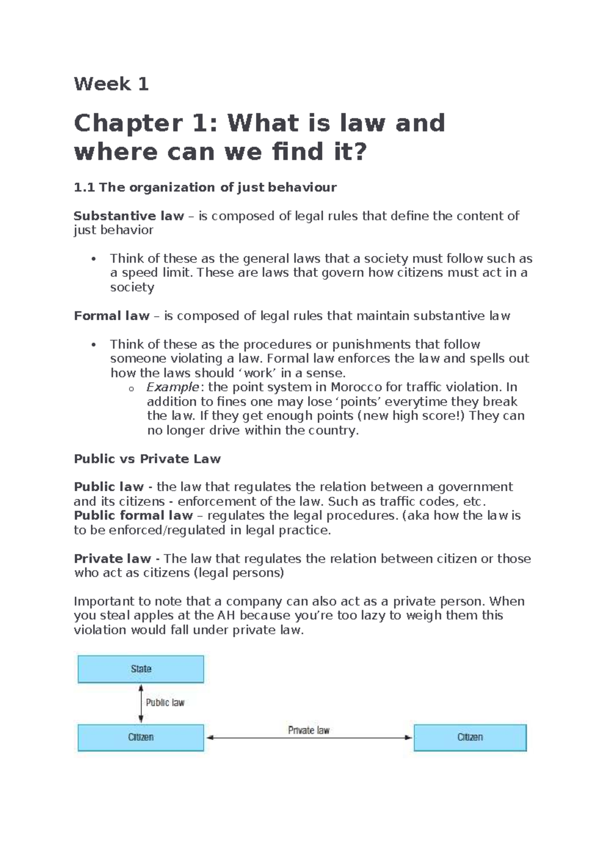 Week 1 - Lecture Notes: Understanding Law and Its Foundations - Studeersnel