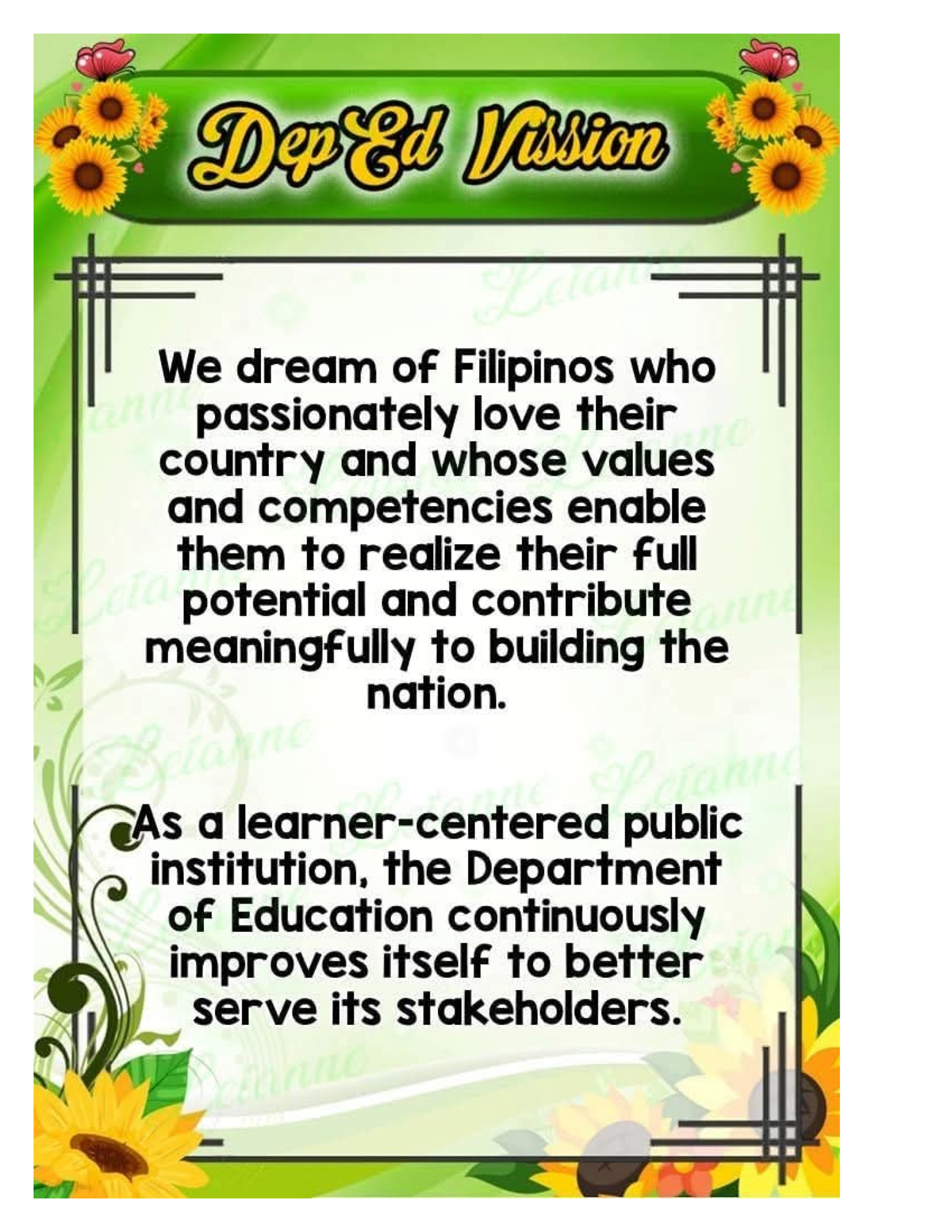 Vision - elementary - Cianna As a public institution, the Department of ...