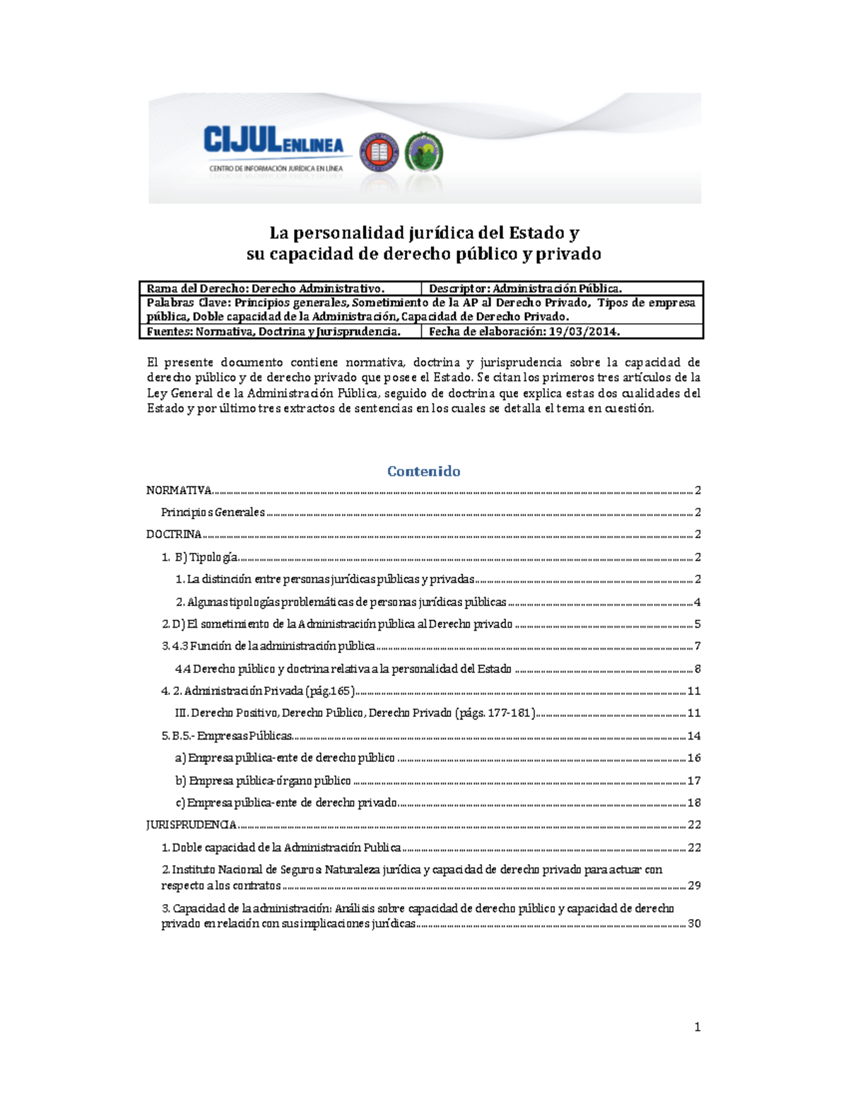 La Personalidad Jurídica del Estado: Capacidad en Derecho Público y Privado - Document Preview
