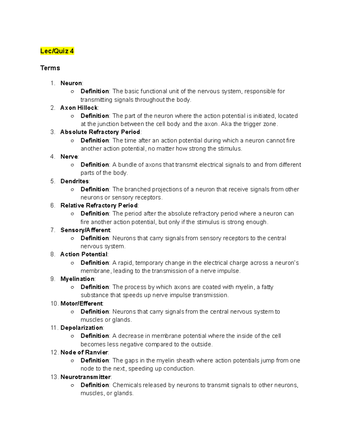 Biol 436 Midterm Quiz 4 Study Guide and Key Terms Summary - Studocu