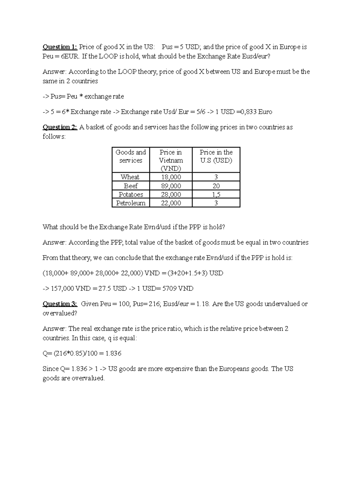 Chapter 11B - Assignment on Exchange Rates and Economic Factors - Studocu