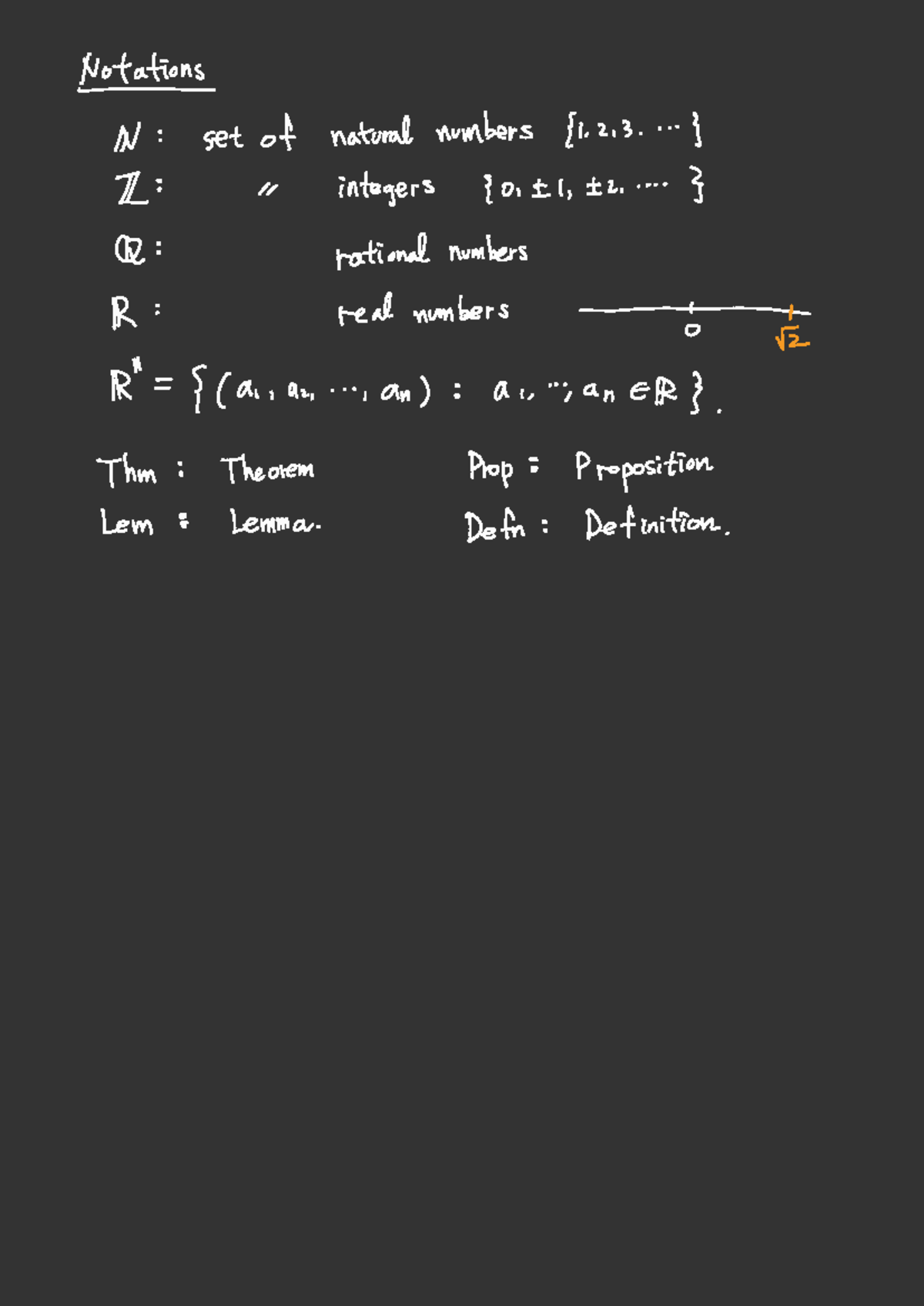 Lecture 1 - note - Notations I : set of natural numbers (1. 2. 3 ...