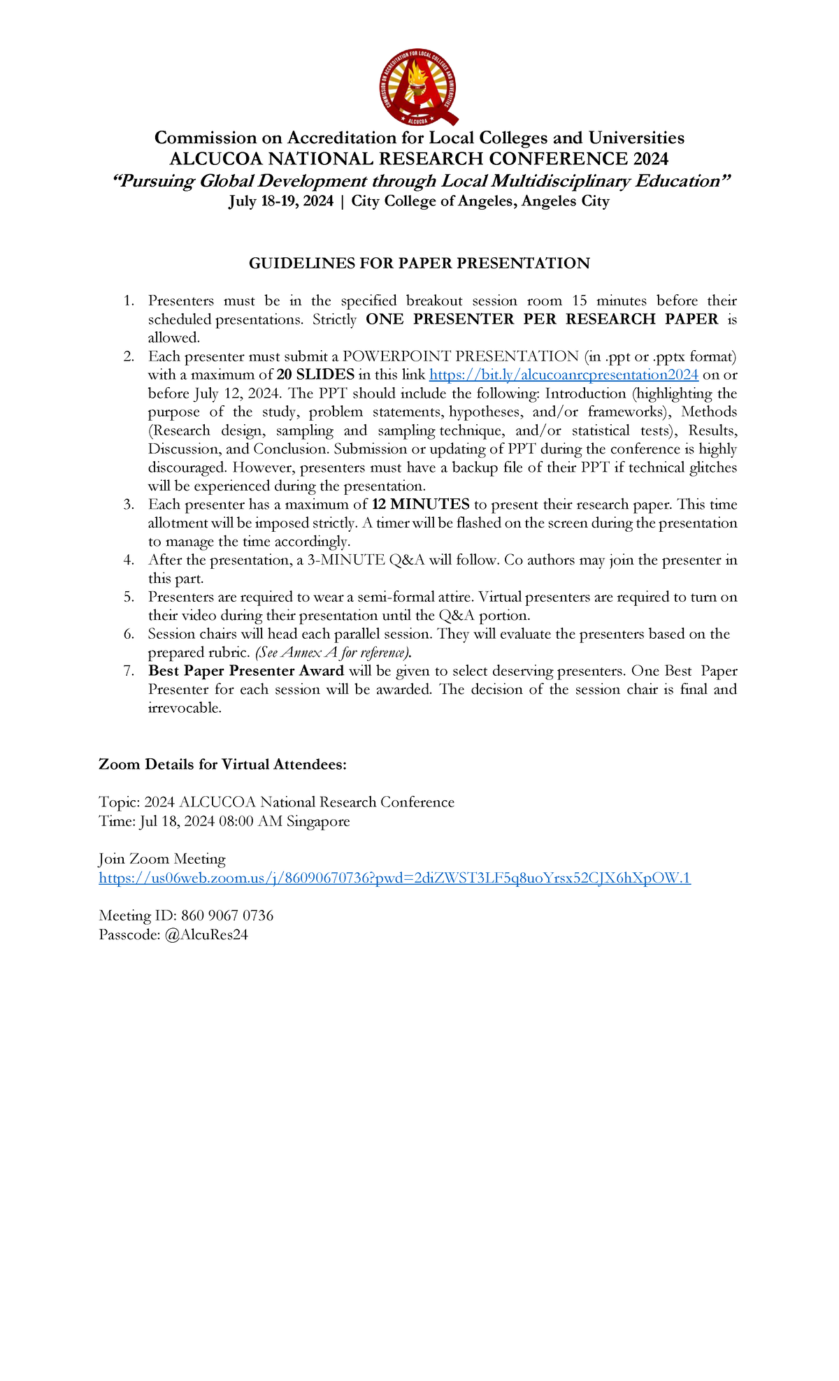 Guidelines for Paper Presentations (2) - Commission on Accreditation ...