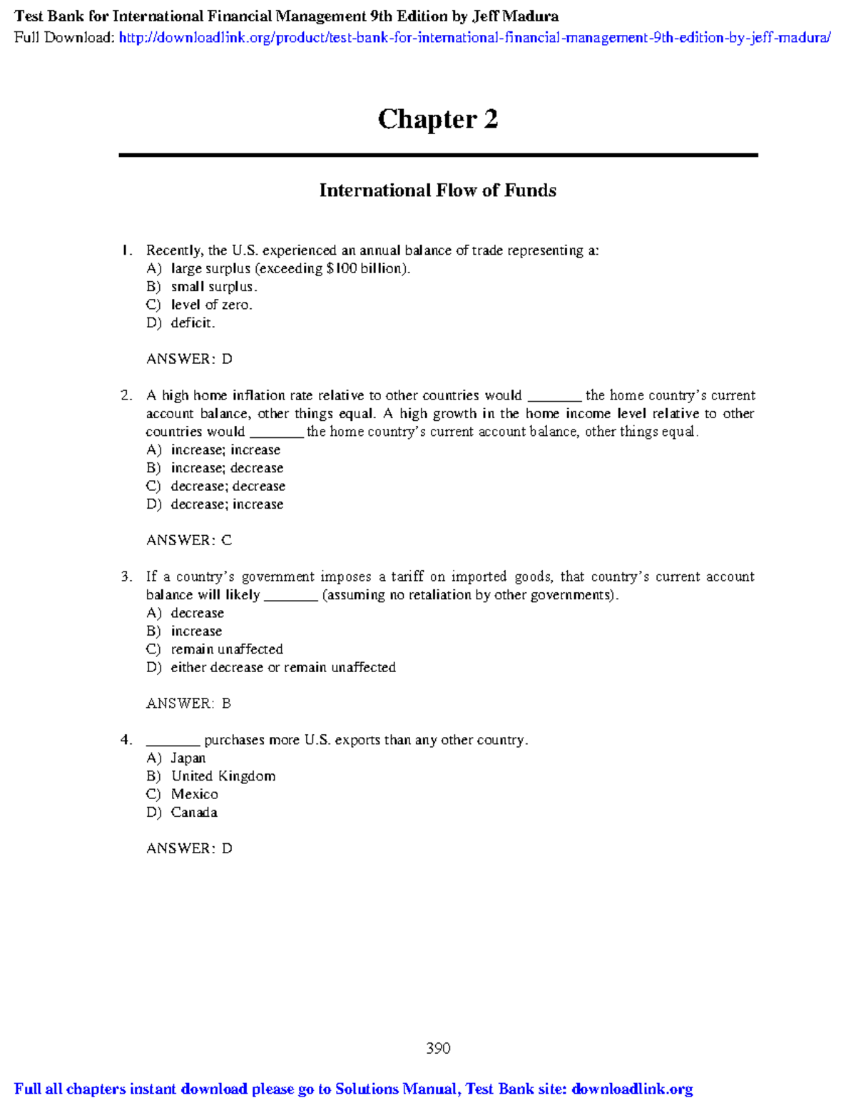 Test bank for international financial management 9th edition by jeff ...