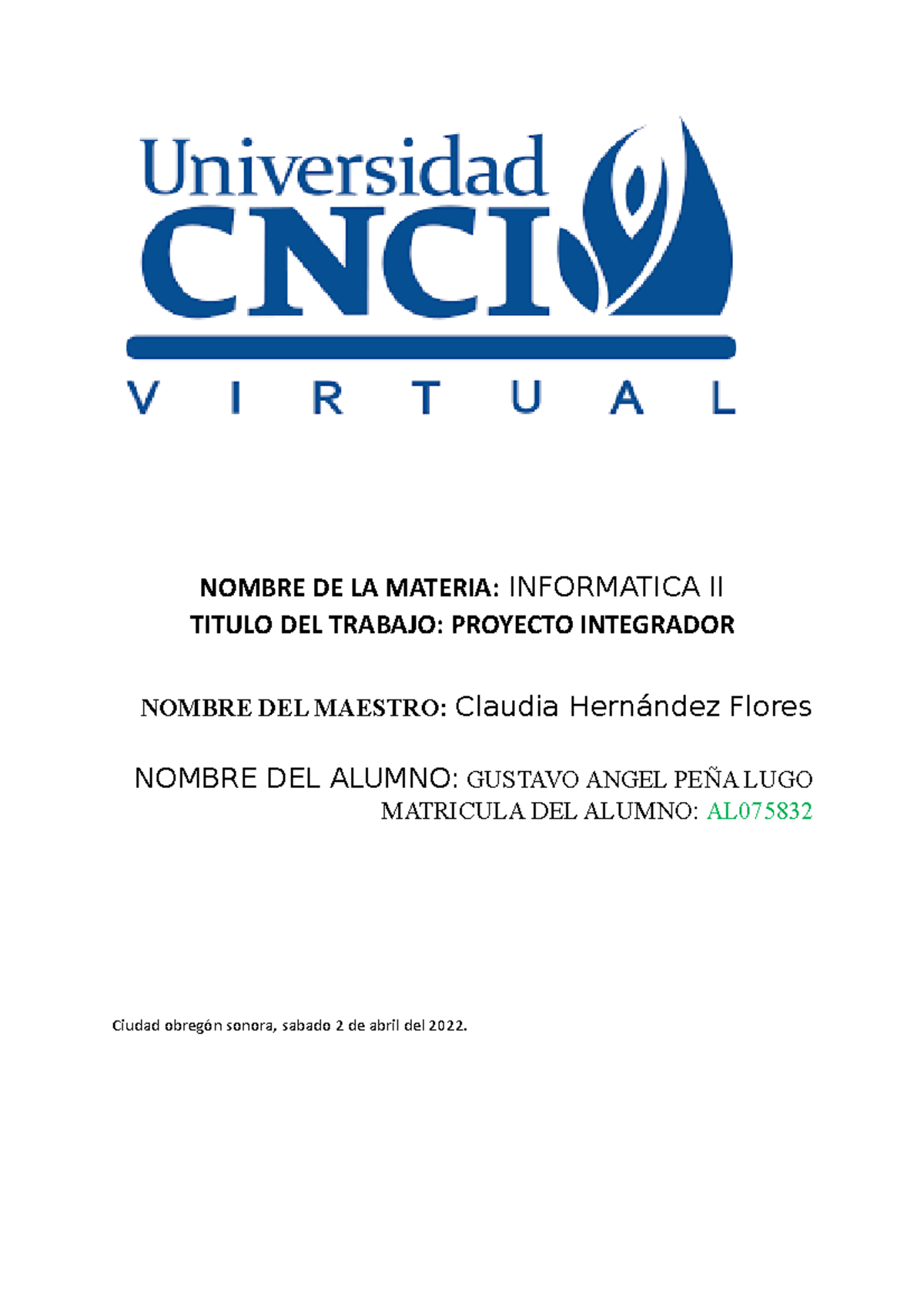 Informatica II Proyecto Integrador: Creación y Uso de PDF - Studocu