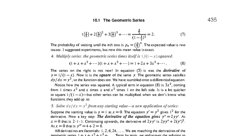 CH10 Part 02 - Calculus Notes: The Geometric Series and Beyond - Studocu