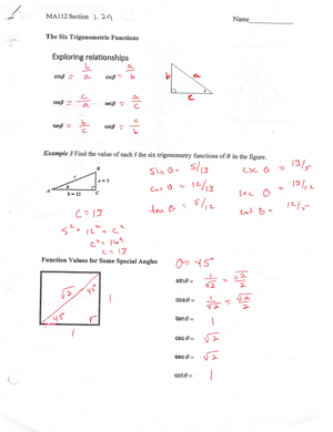 MA112 Section 1.2B Notes: Key Concepts and Applications - MA112 Section ...