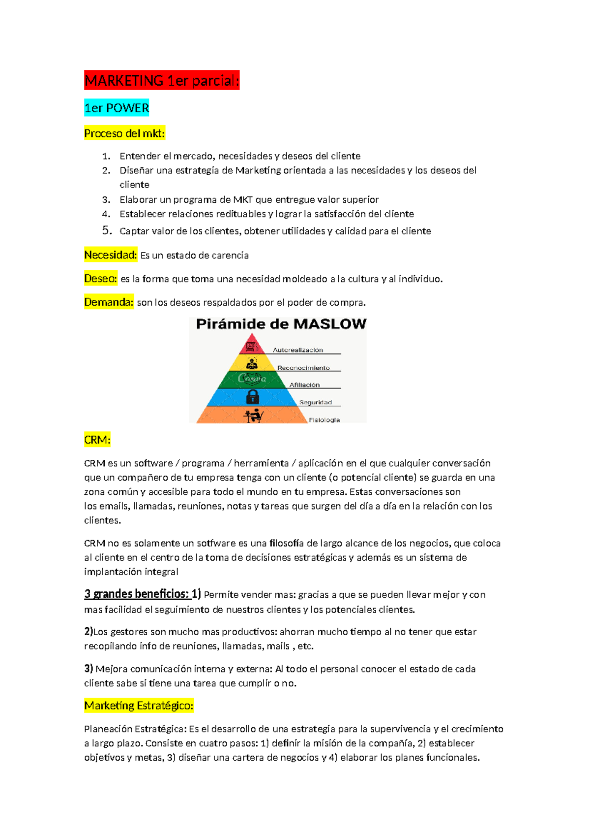 Marketing 1er Parcial: Conceptos Clave y Estrategias en MKT - Studocu