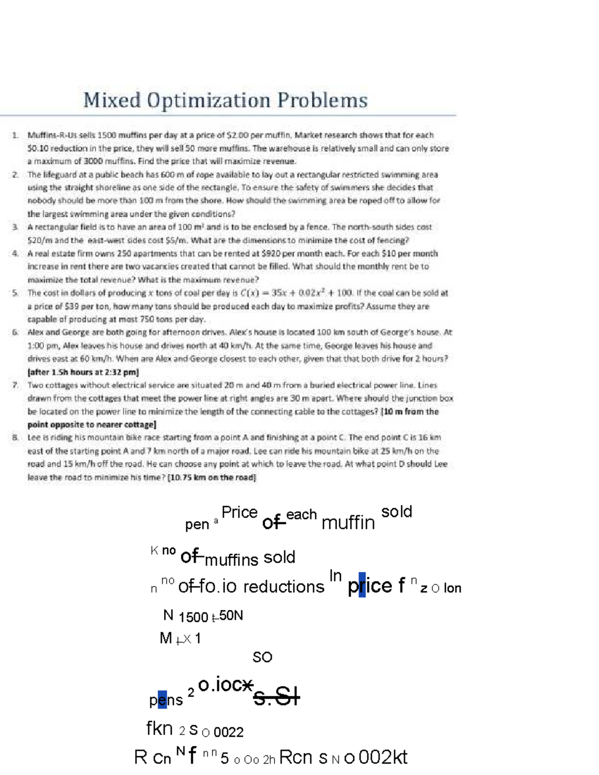 Mixed Optimization Problems: Maximizing Revenue and Costs (PCI2507 ...