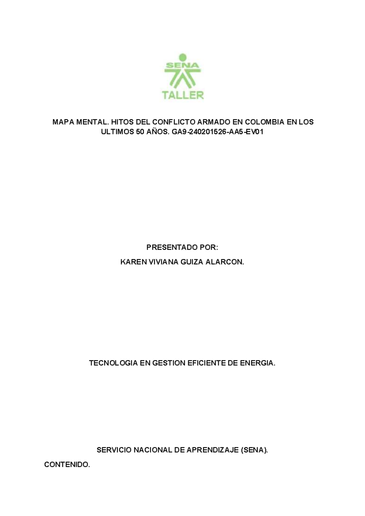 Mapa Mental: Hitos del Conflicto Armado en Colombia (50 Años) GA9 ...