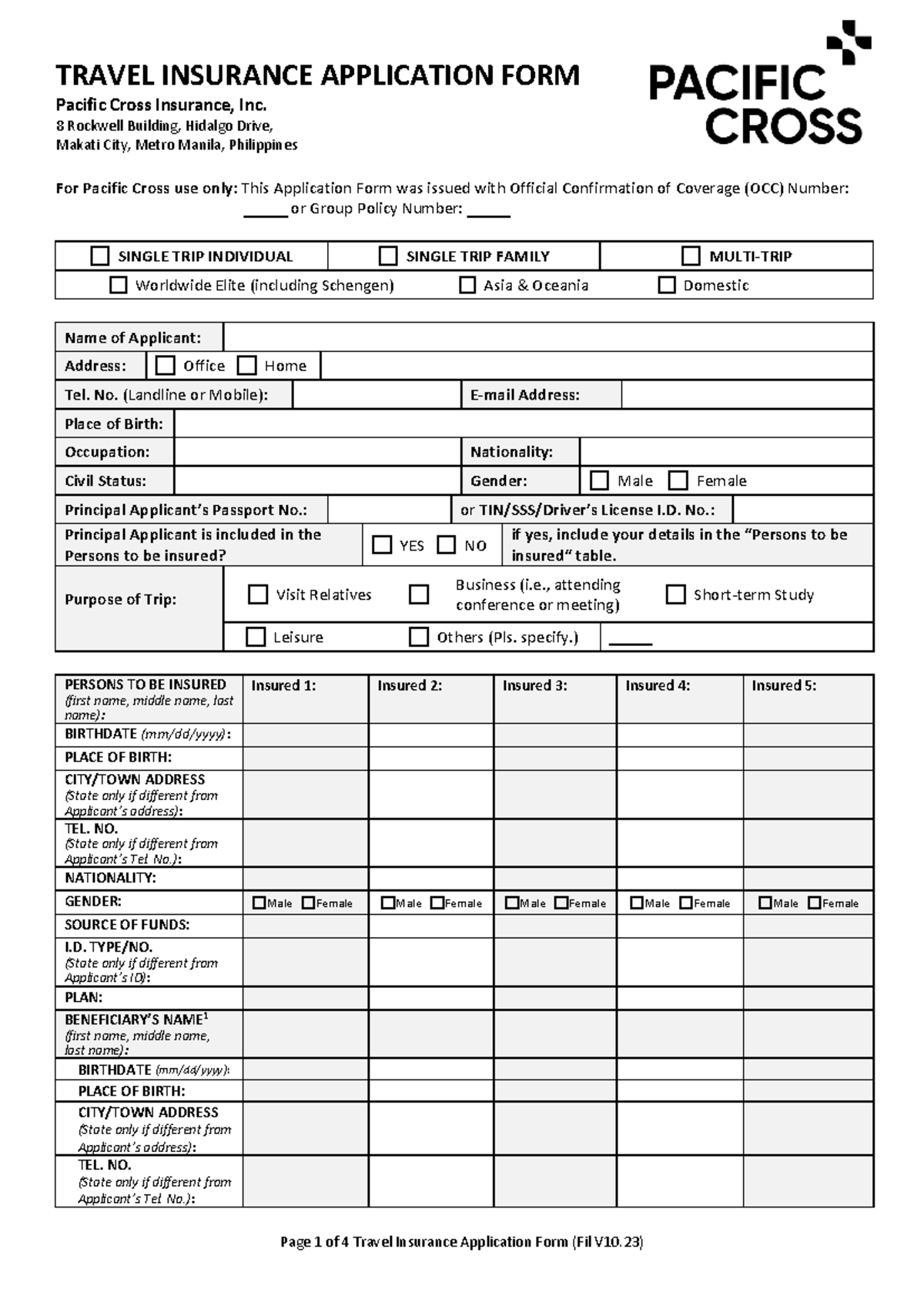 2024 Travel-Application-Form-a42024-02-february-06 - TRAVEL INSURANCE ...