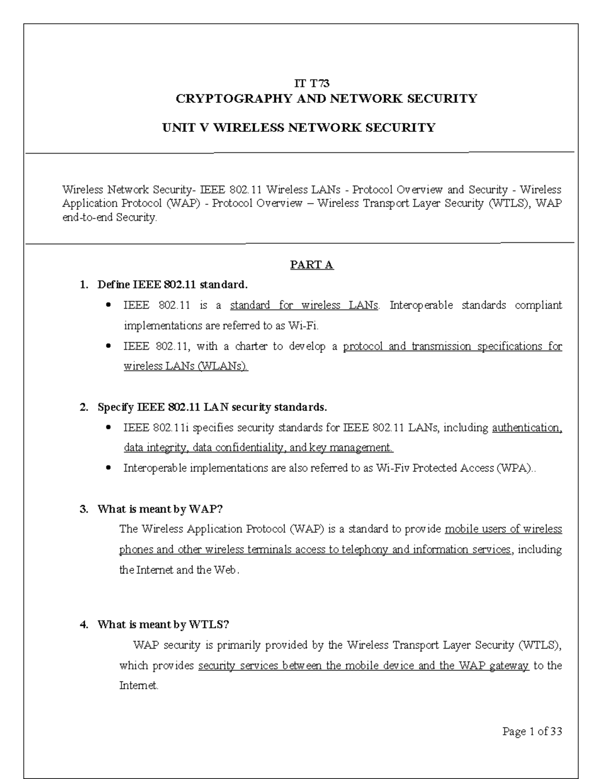 CNS UNIT 5 - Donit hk - IT T CRYPTOGRAPHY AND NETWORK SECURITY UNIT V ...