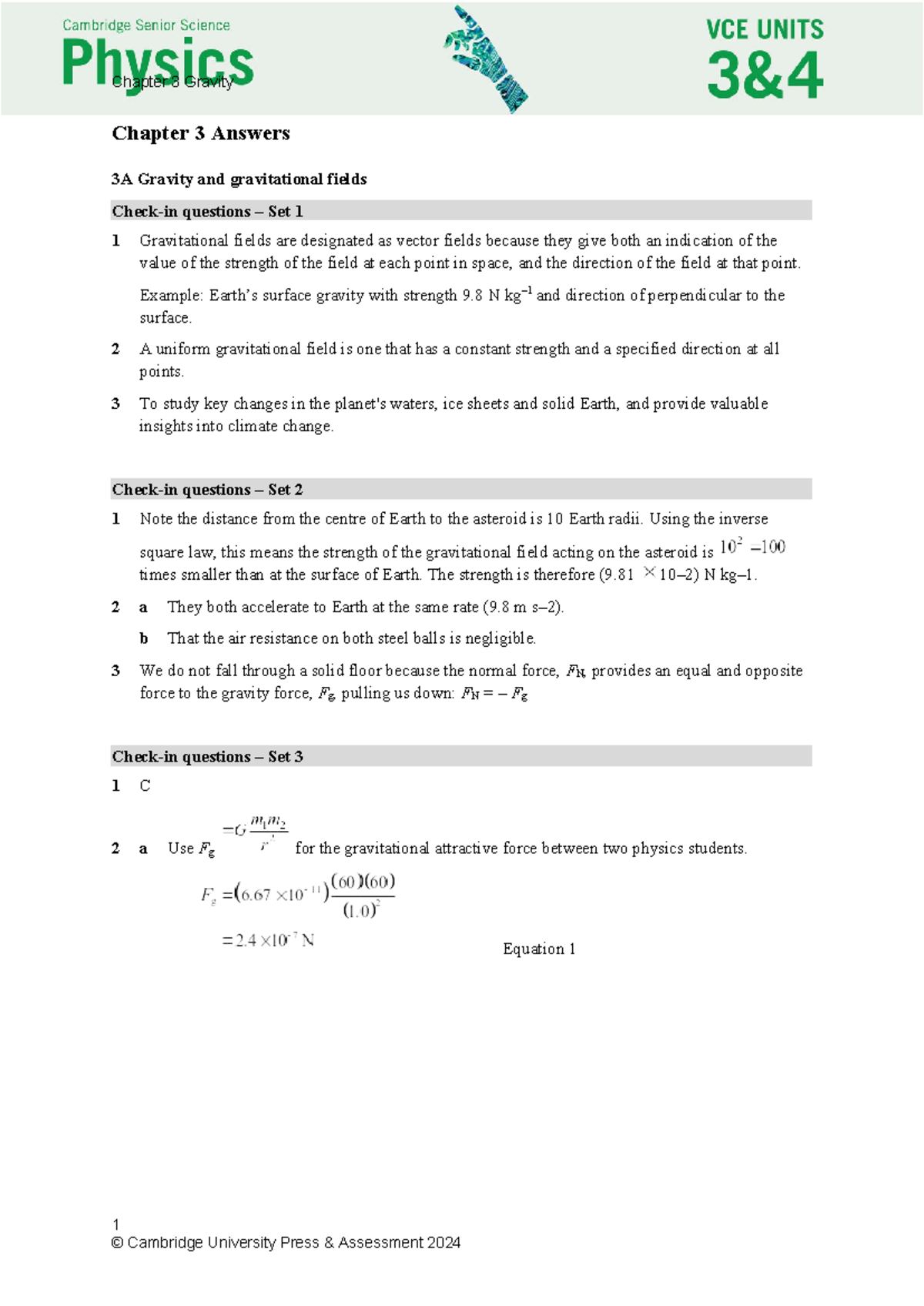 Chapter 3 Gravity: Suggested Responses and Answers - Studocu