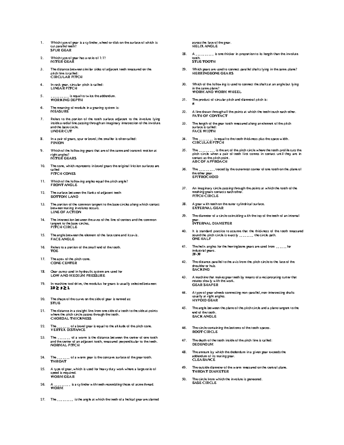 MSTP - Gear and Machine Shop Operations Reviewer Notes - Studocu