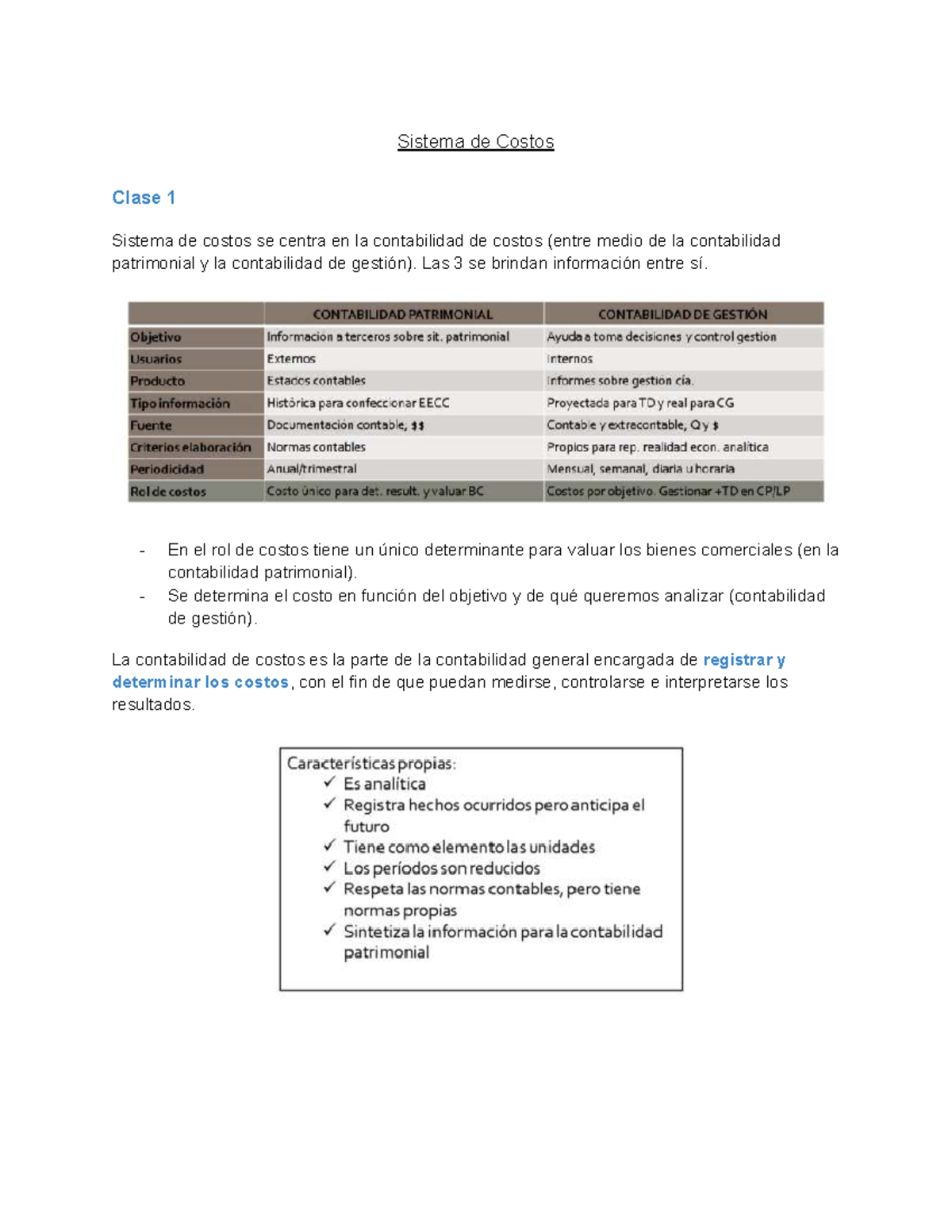Sistema de Costos - Clase 1: Teoría y Ejercicios Resueltos - Studocu